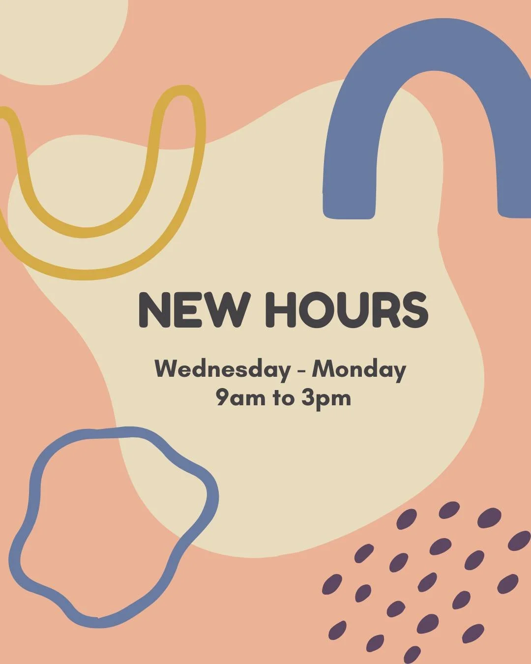 New hours start TODAY! We're serving food, brewing coffee, selling retail. Outdoor seating is open and we love you. If you're looking for sourdough, don't forget it's special order now. You can join the bread list at the link in our bio <3
