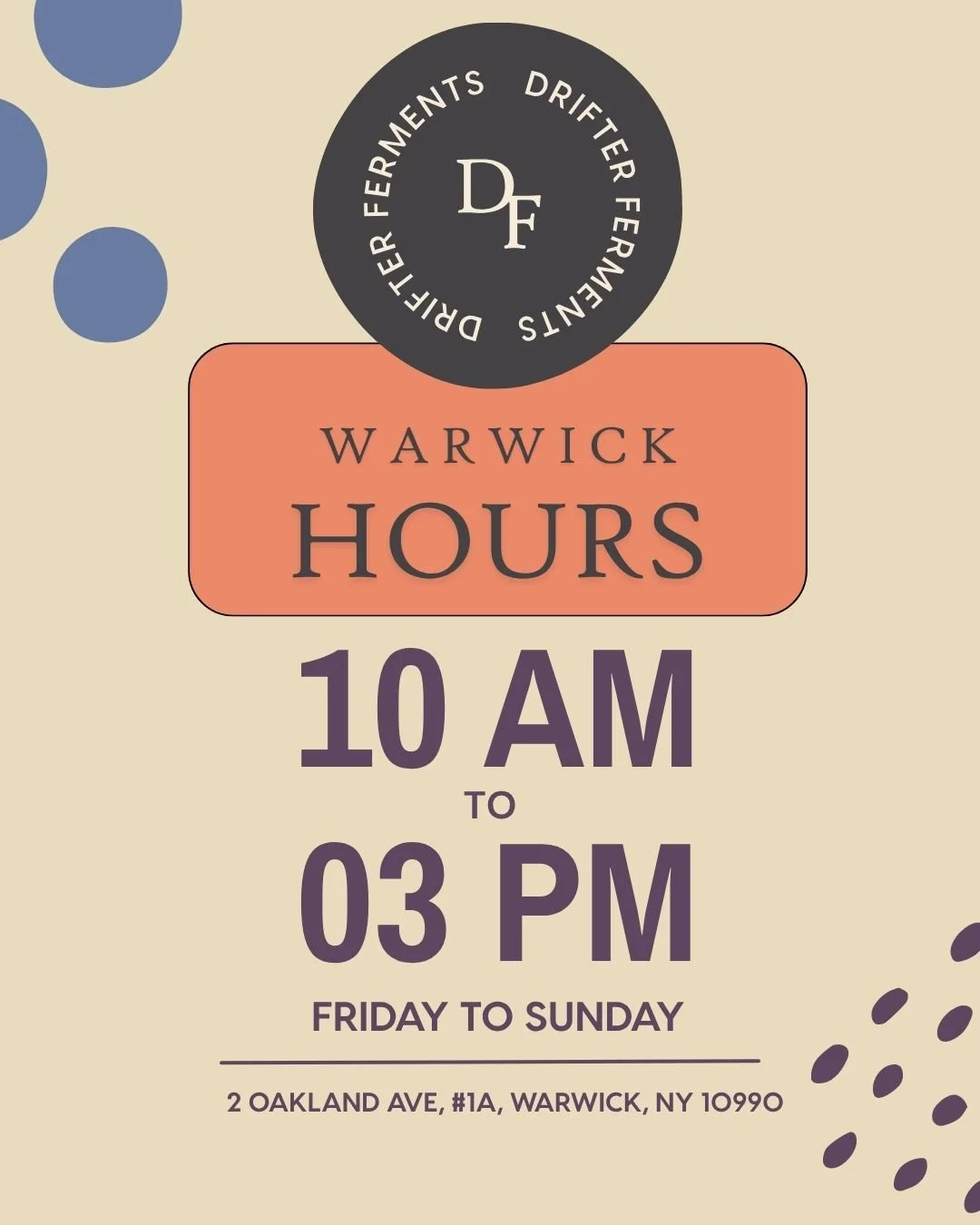 REAL TALK! We are switching to less rather than more hours in Warwick. After a year of challenges with staffing, and knowing I need to focus most of my energy on our product line, I need to step away more. It's simply not possible to keep more hours 