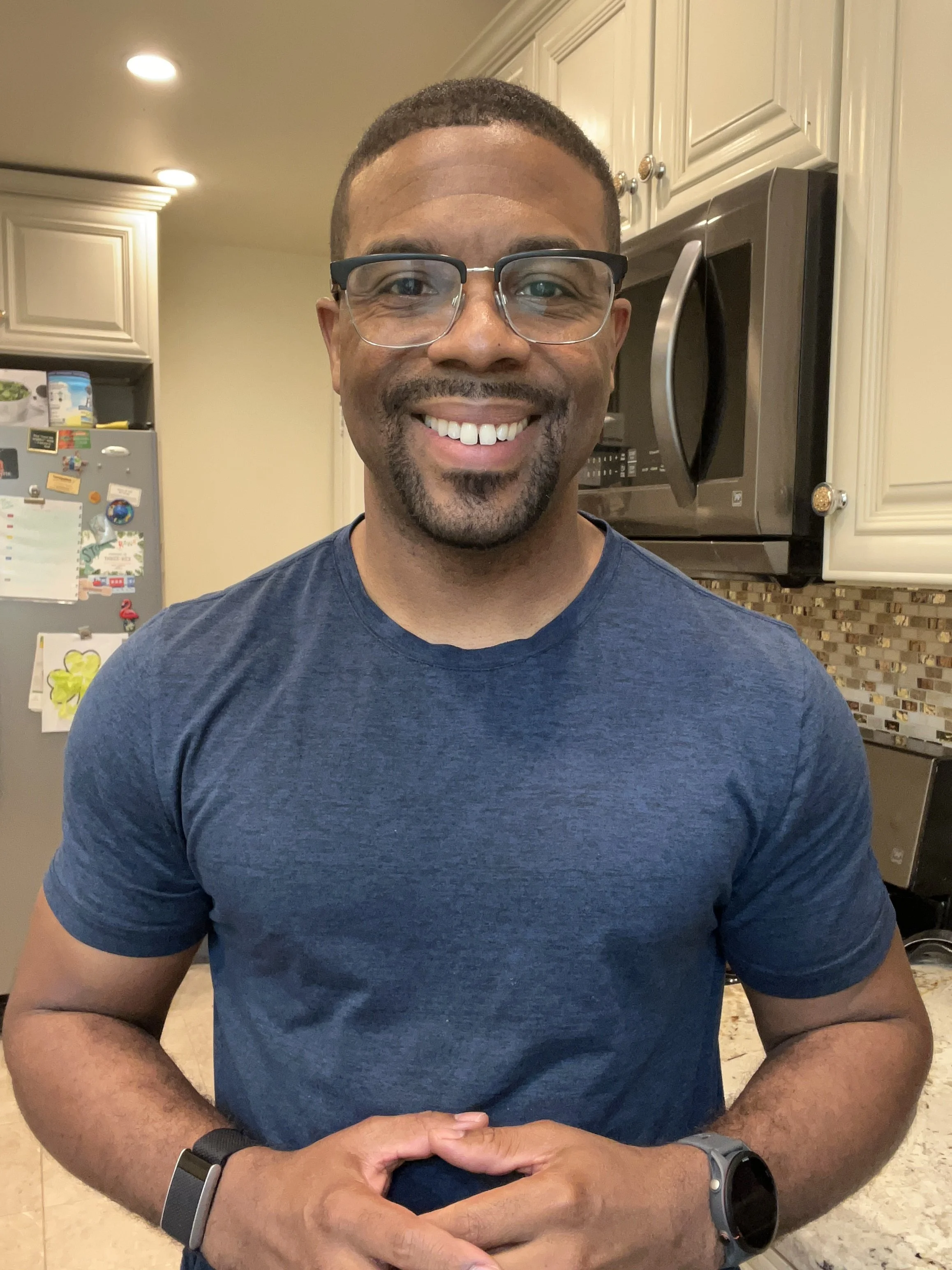 Health coach steve in kitchen