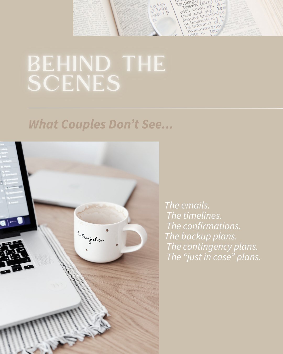 Behind every calm wedding day is a lot of quiet work