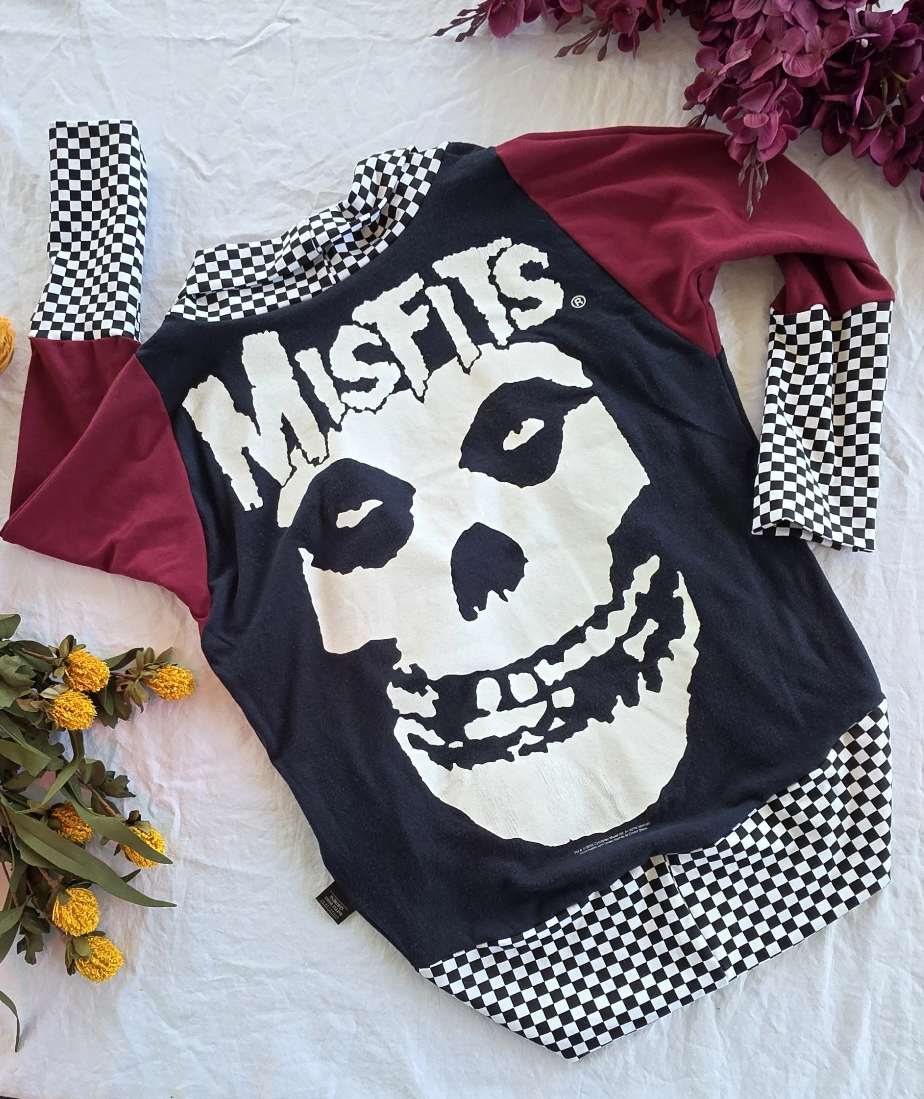 Upcycled Misfits Youth Cardigan, Grow With Me size 9-12y