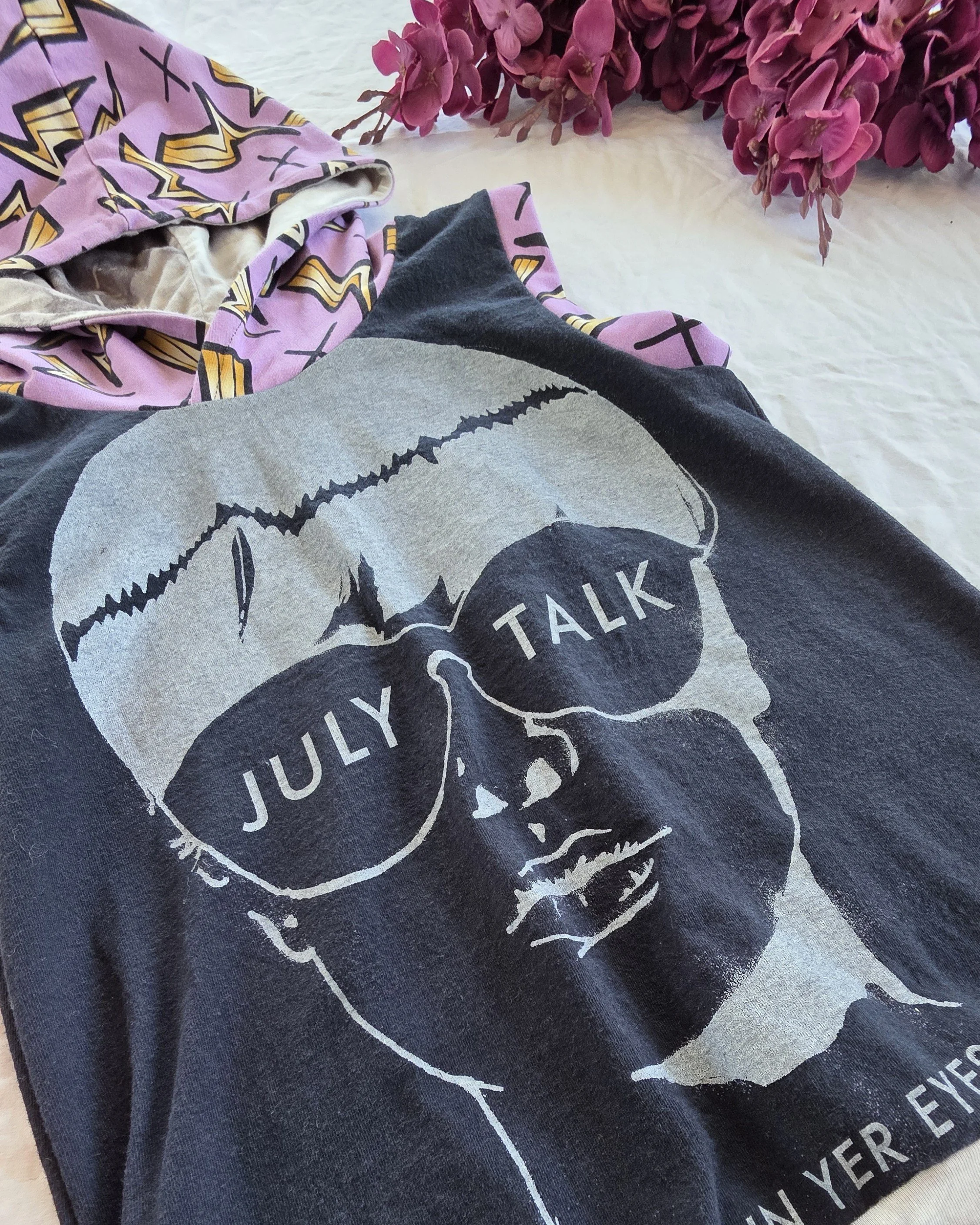 Upcycled July Talk Youth Sleeveless Hoodie, Grow With Me size 9-12y