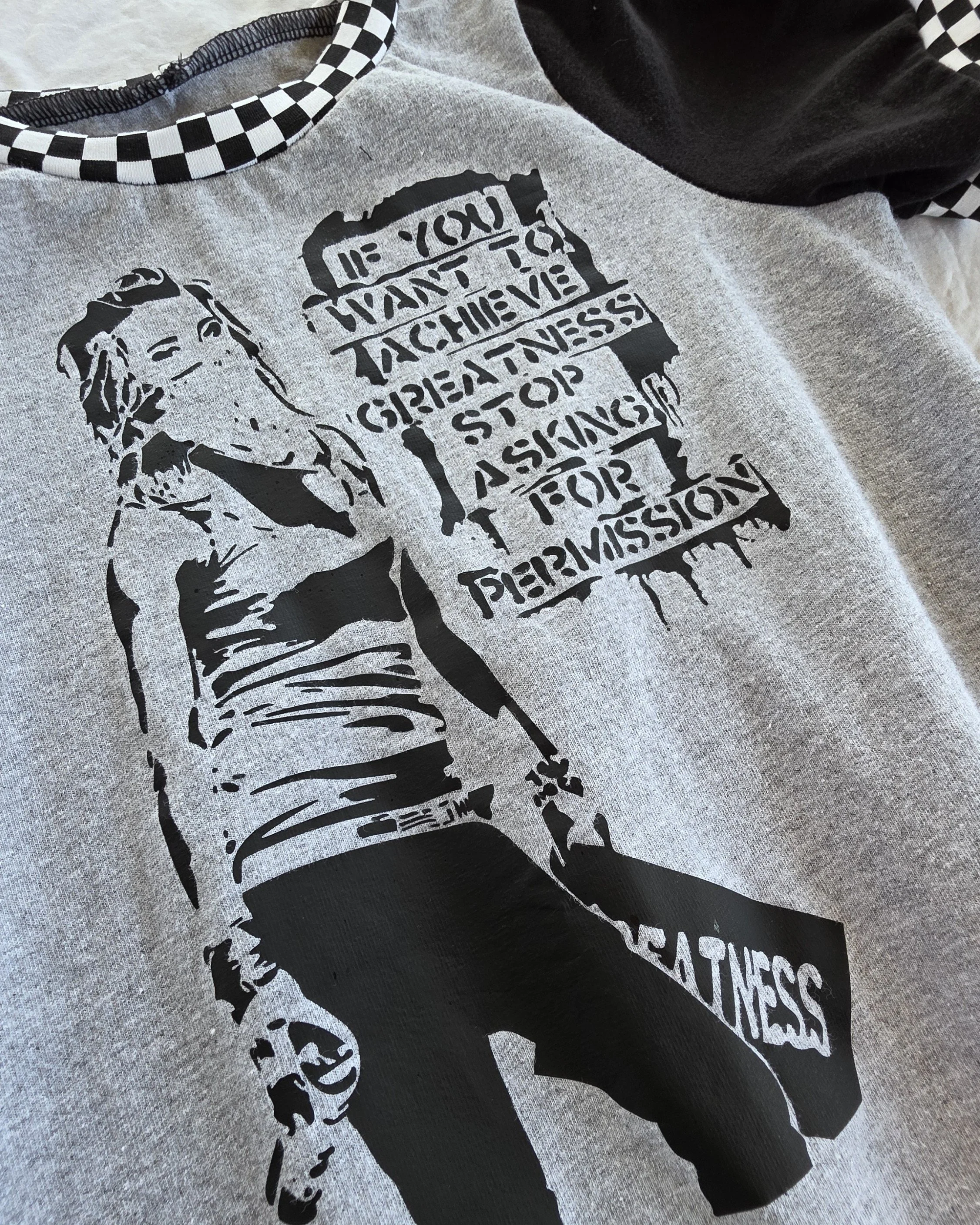 Upcycled Greatness Graffiti Youth Tunic Top, Grow With Me size 9-12y