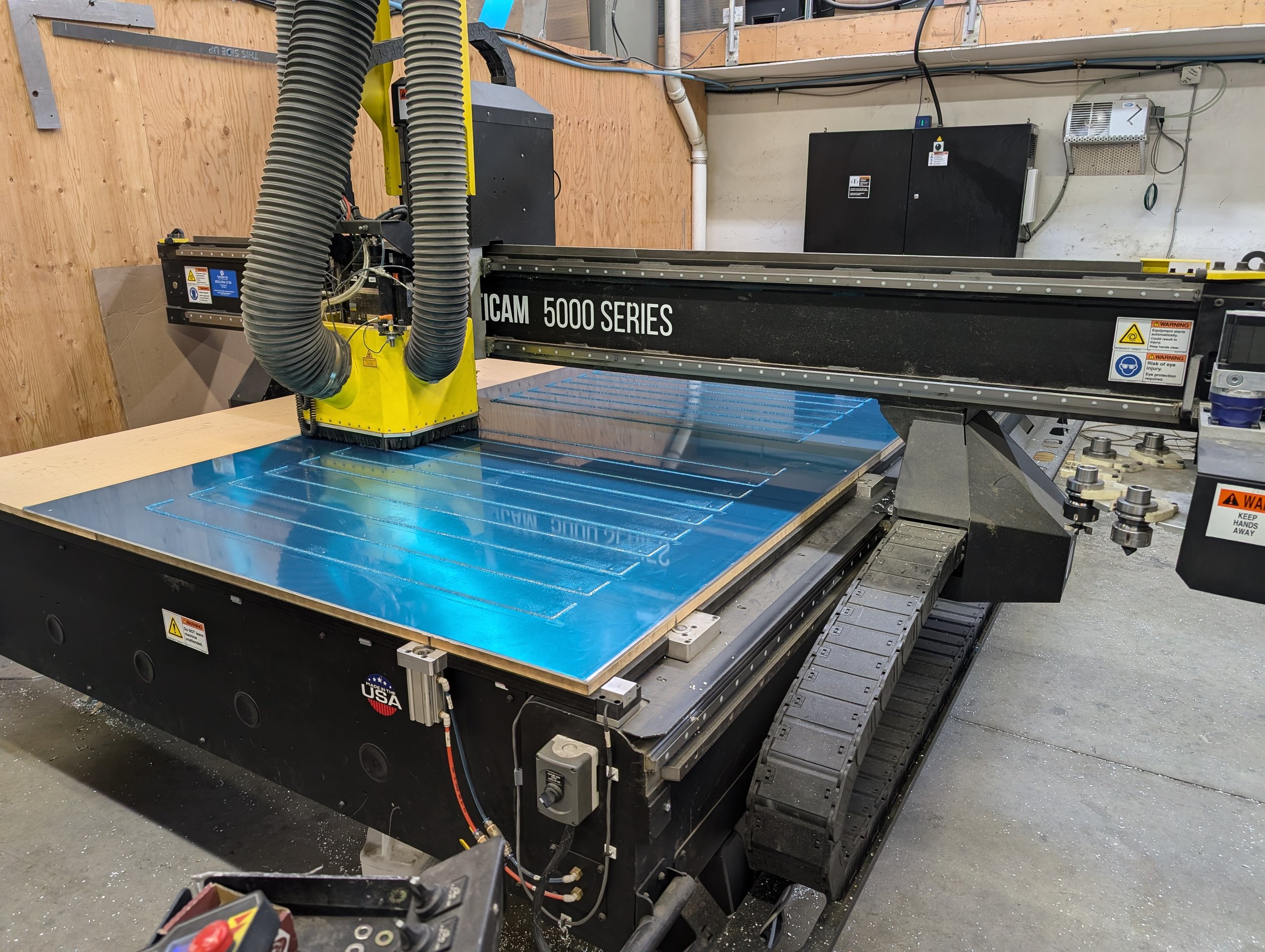 multicam cnc router cutting aluminum plate and sheet