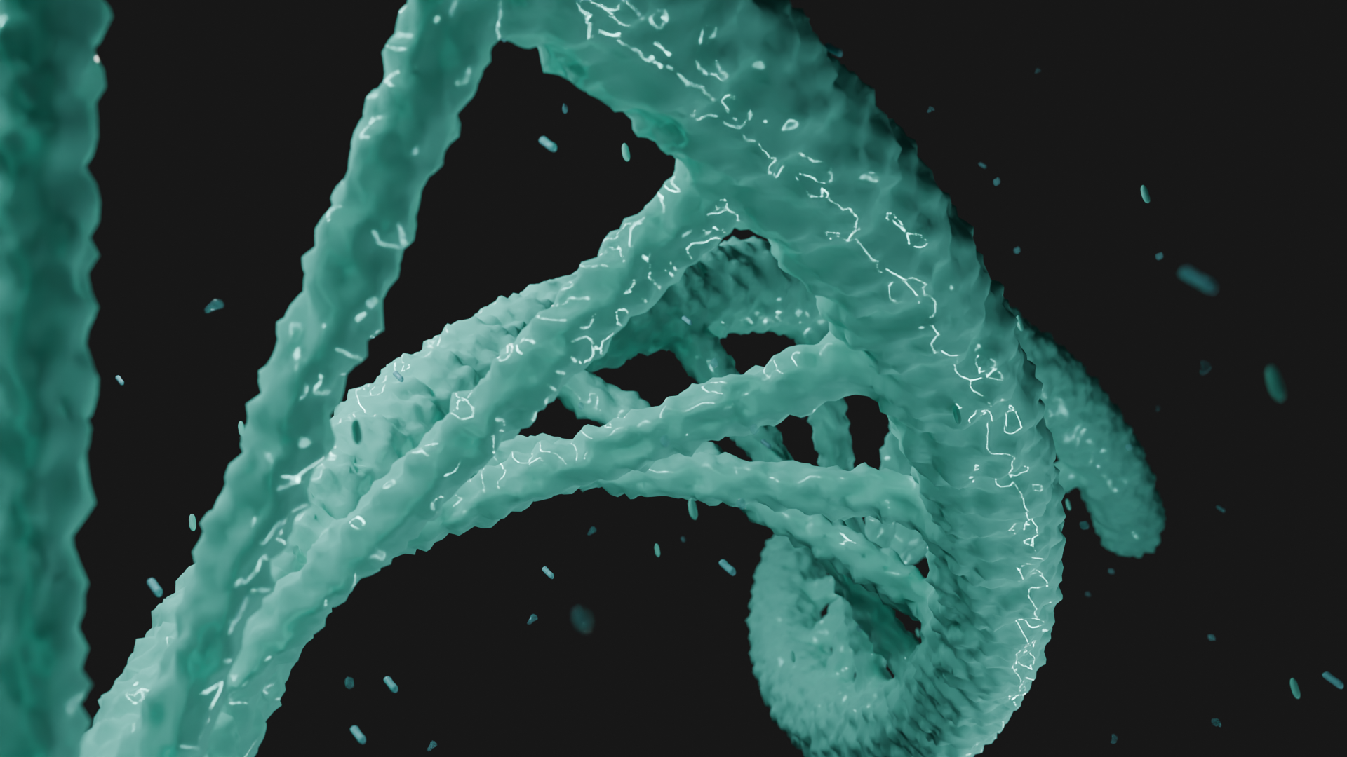 DNA strand modelled and animated in Blender.