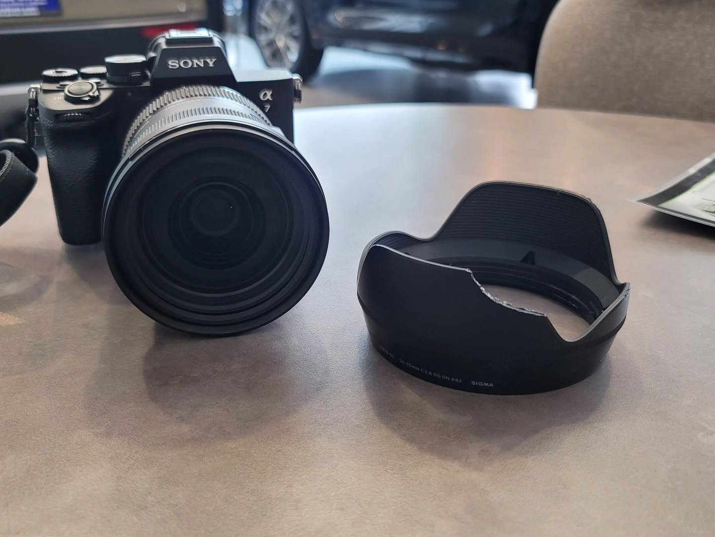 The importance of always using the lens hood... A sudden gust of wind brought a quick end to shooting a video for Mazda's i-Activ AWD at Hall Mazda. The blizzard was long over, the sun was out, the breeze was calm, there wasn't one snow flurry fallin