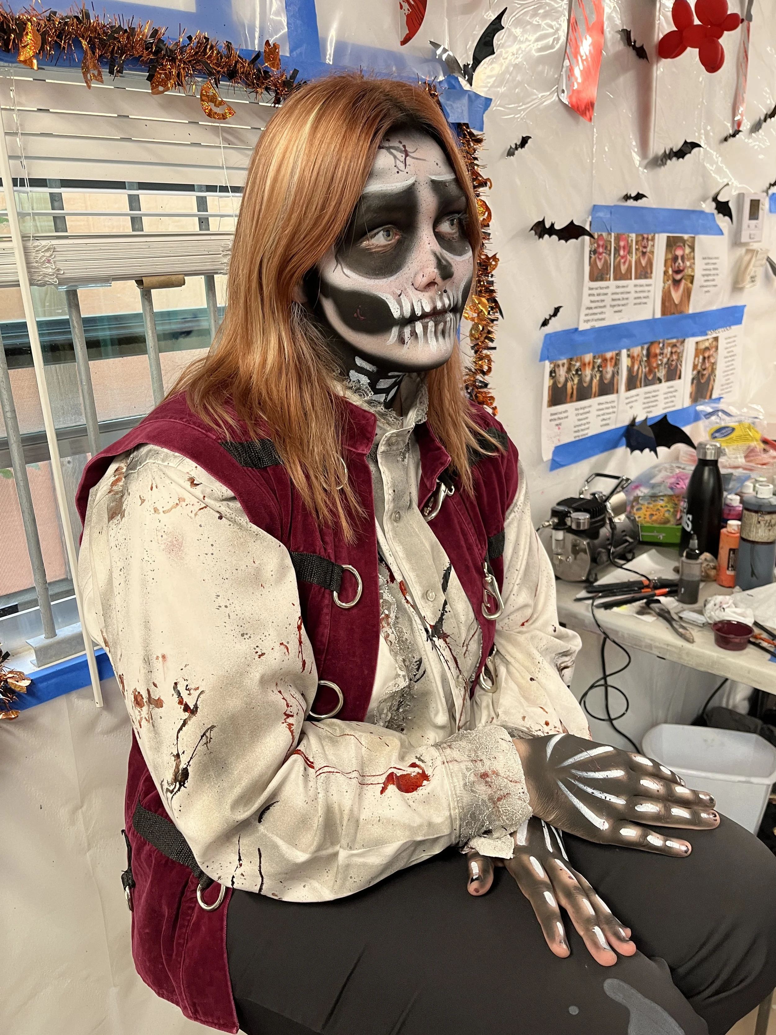 skull and bones airbrush makeup