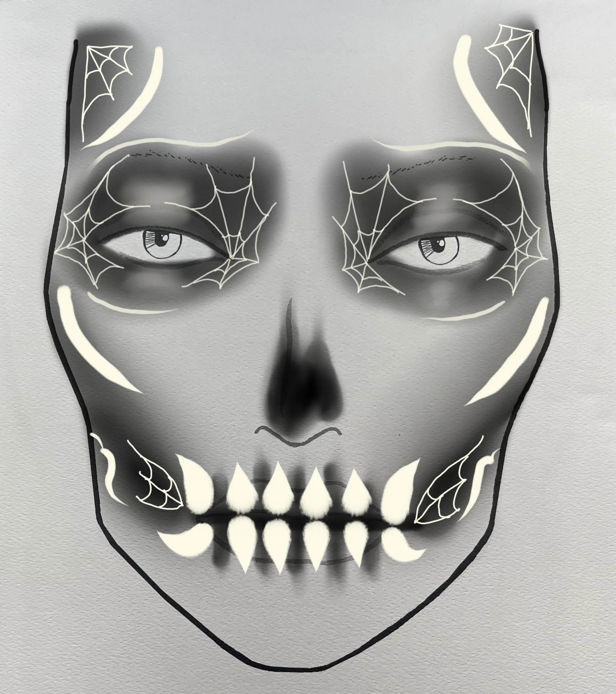 sugar skull face chart quick sketch done in procreate