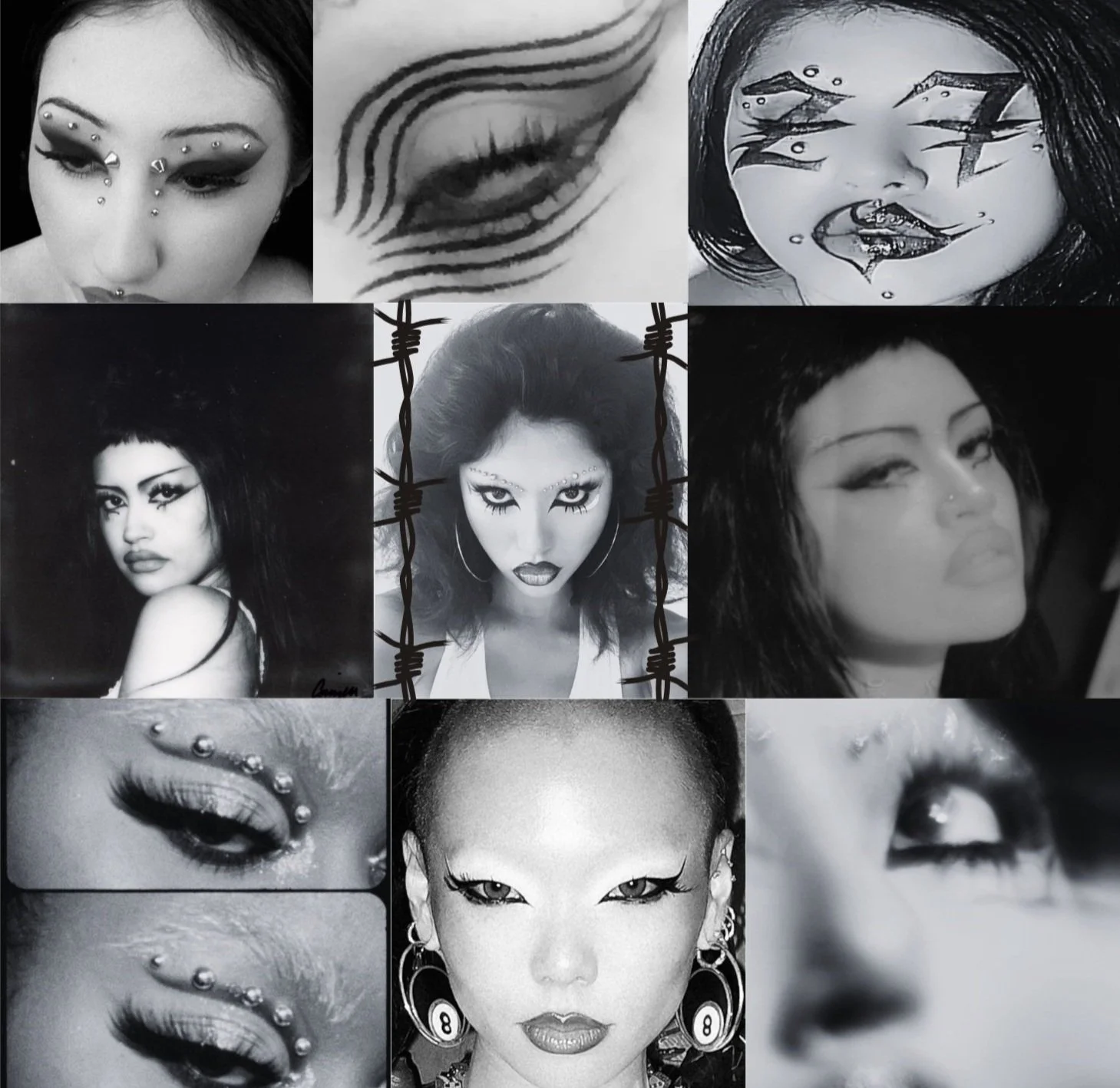 makeup inspo collage for photoshoot