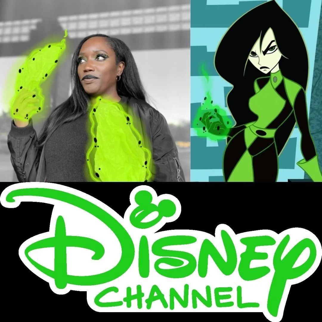 shego from kim possible inspo and final look with glowing edit made on procreate