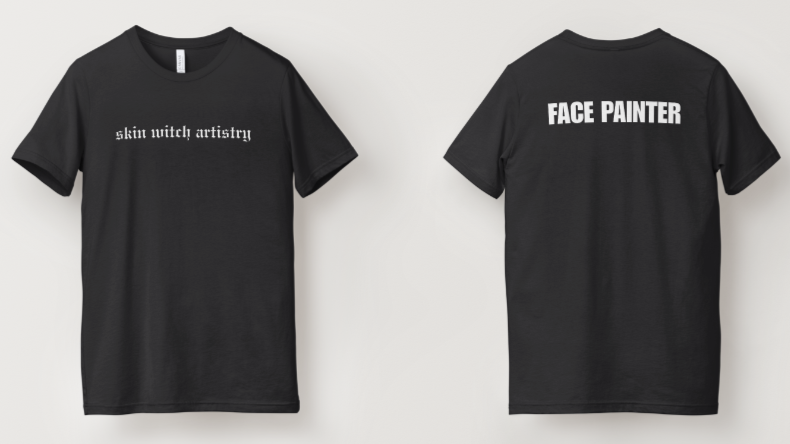 skin witch artistry branded work shirt mock up