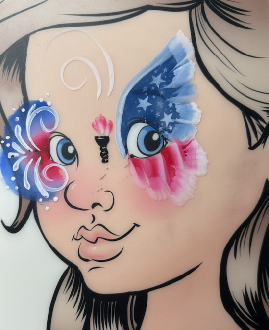 swirls / butterfly 4th of july practice board