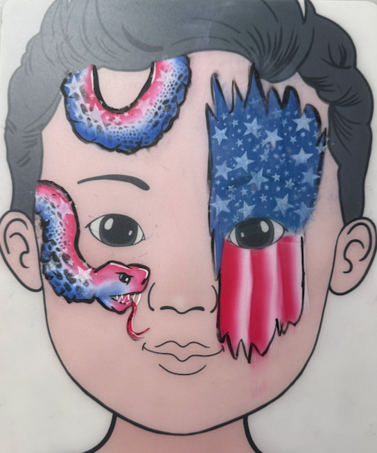 snake / flag 4th of july practice board