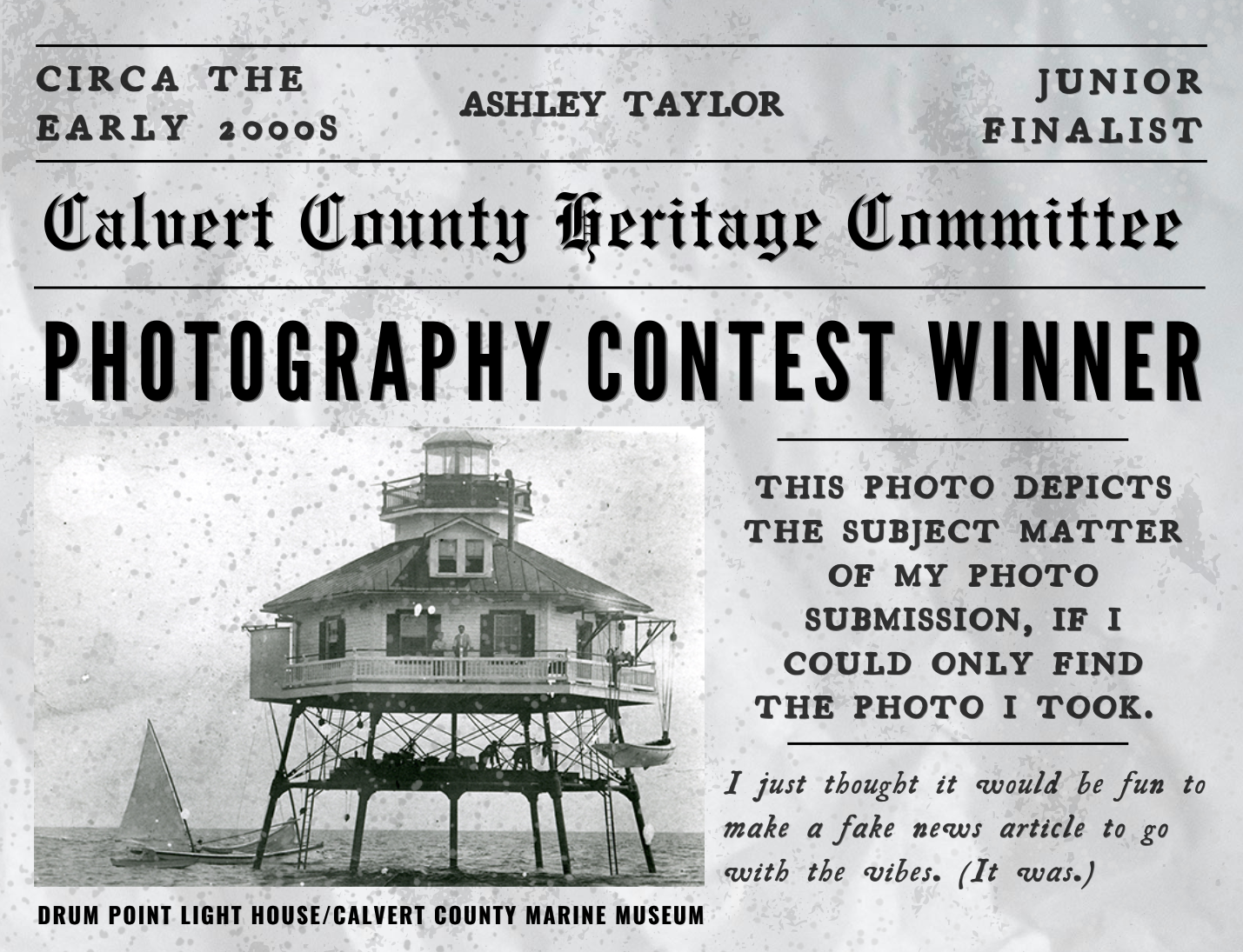 calvert county heritage committee photography contest junior level finalist