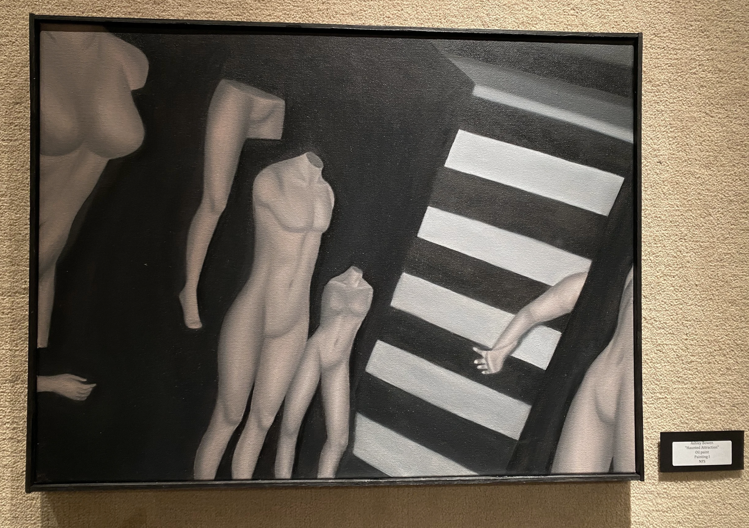 "haunted attraction" - oil painting. 2022 central texas art competition and exhibition.