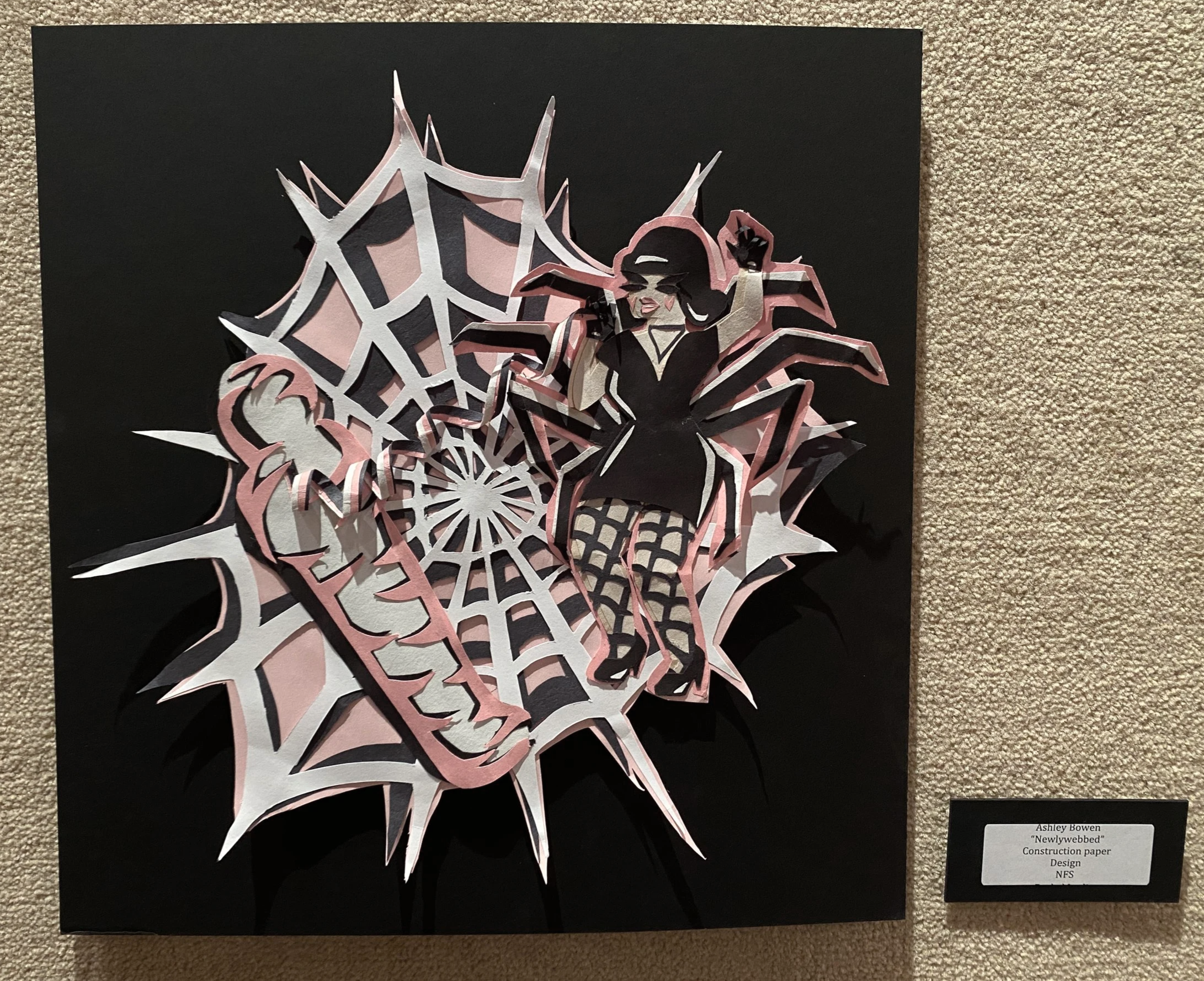 "newlywebbed" - construction paper design. 2022 central texas art competition and exhibition.