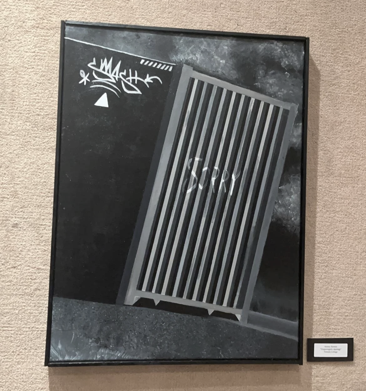 "unapologetic apology" - acrylic painting. 2022 temple college student art exhibition. outstanding merit award.