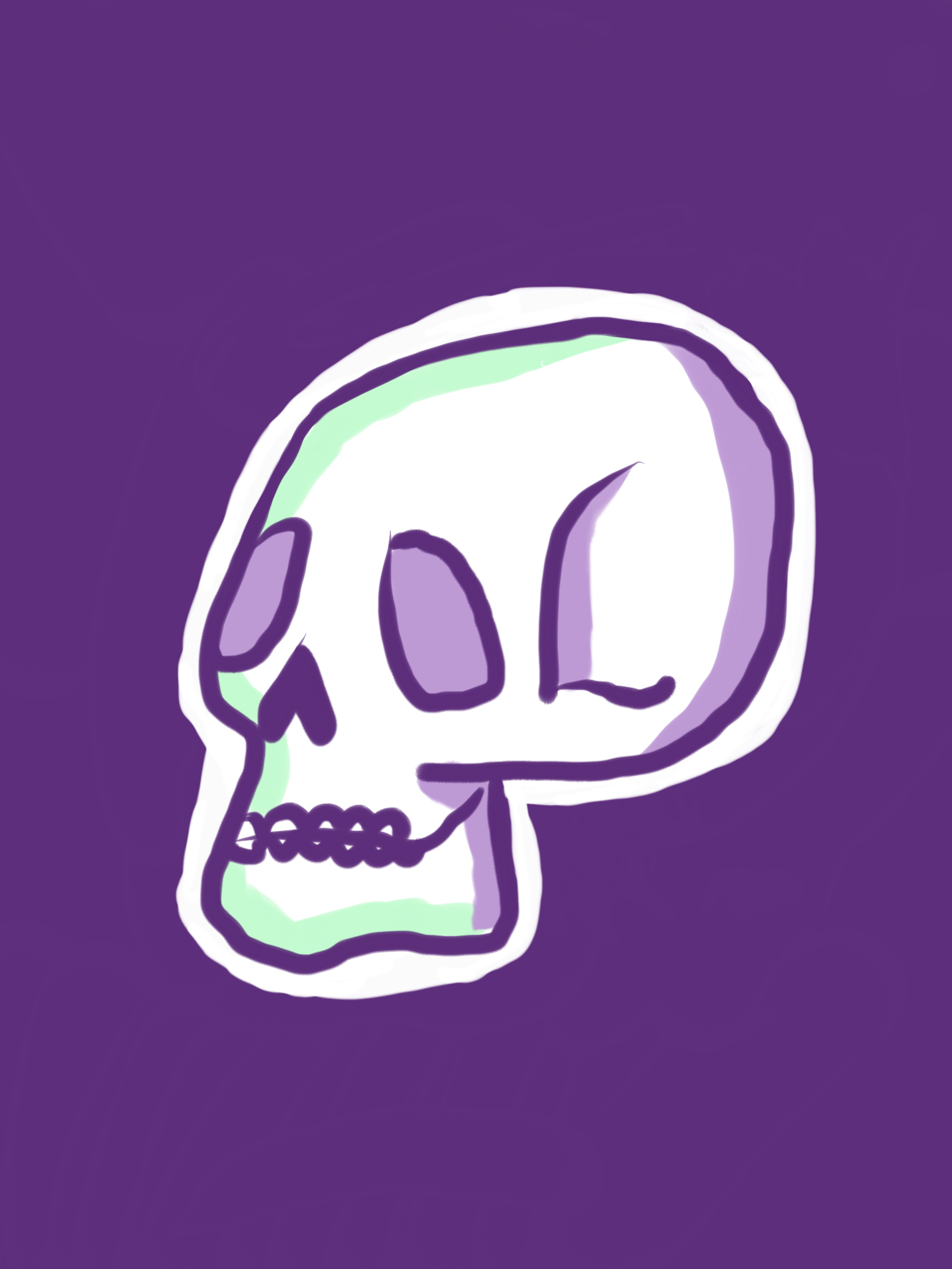 quick skull sketch done in procreate