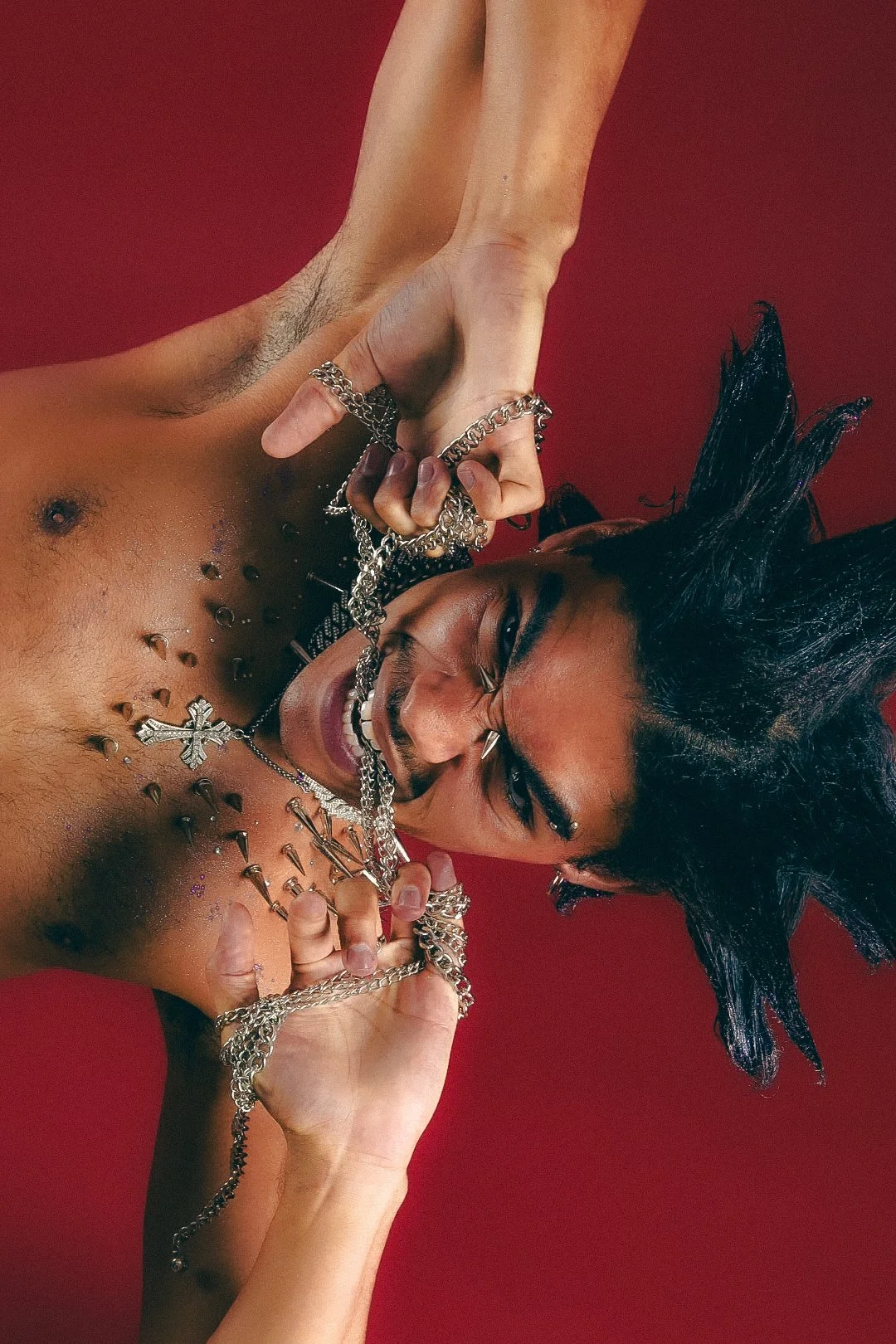 editorial punk y2k photoshoot makeup, hair, and styling