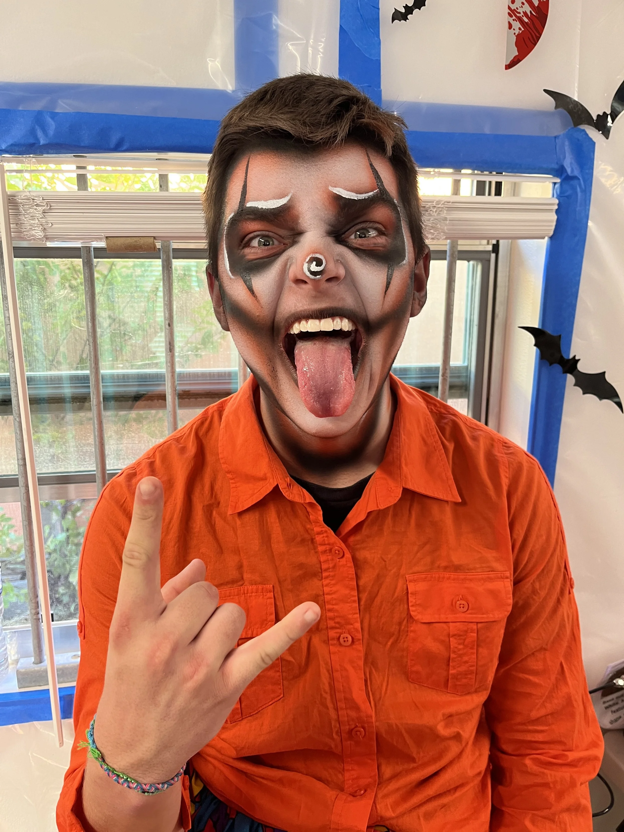 neon clown airbush makeup