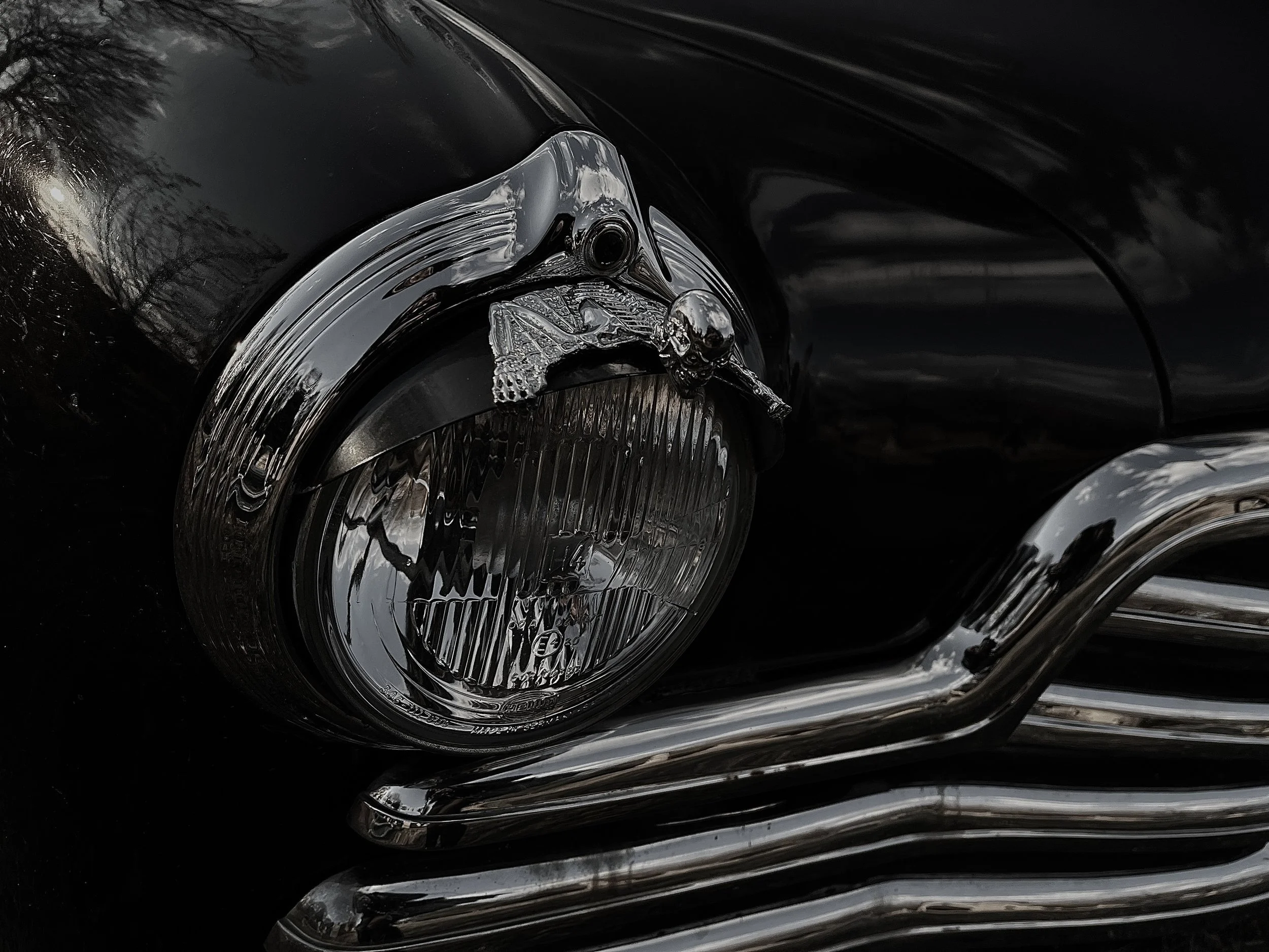 car photography of a hearse at the laurel hill cemetery in philadelphia