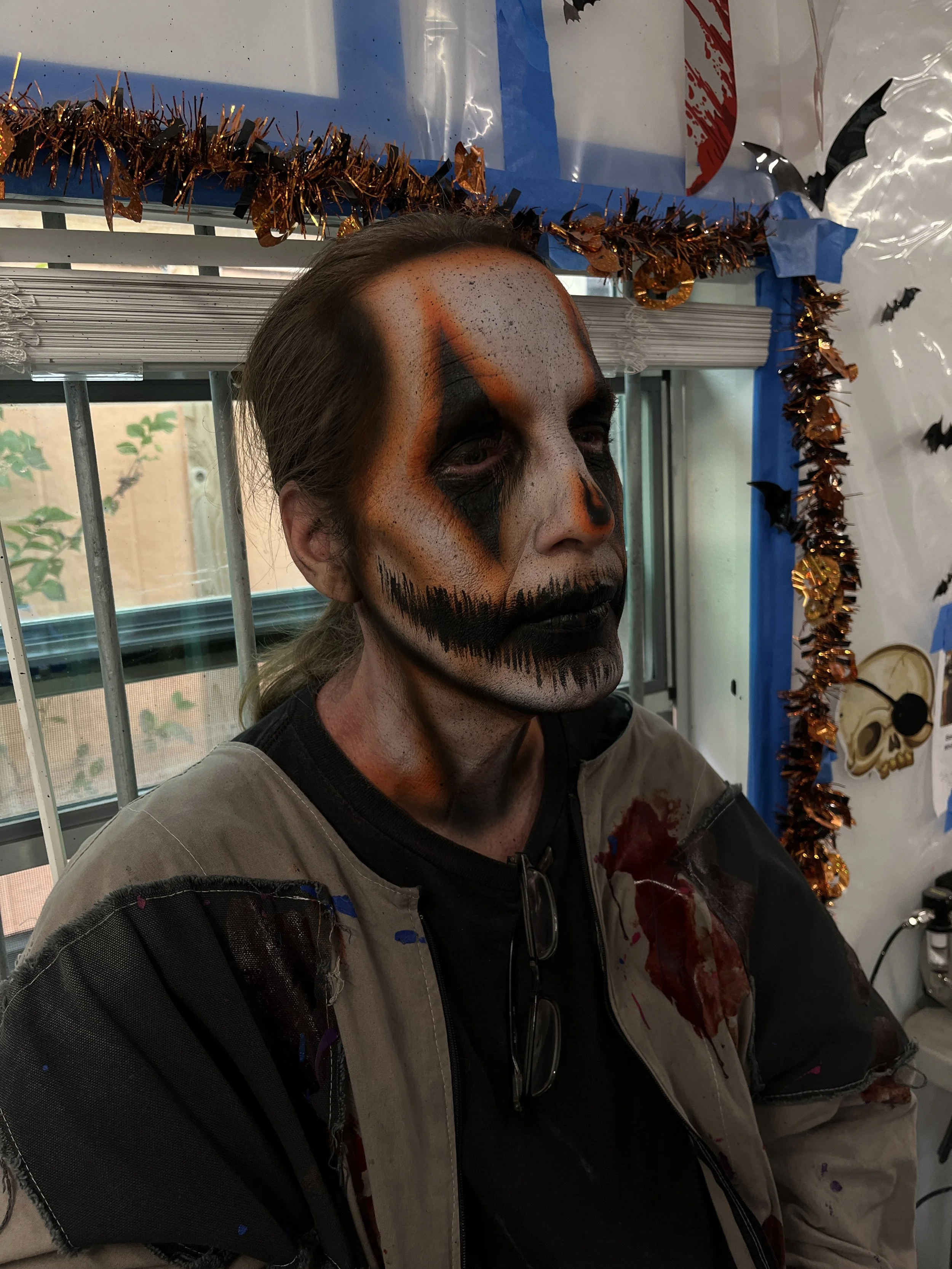 neon clown airbrush makeup