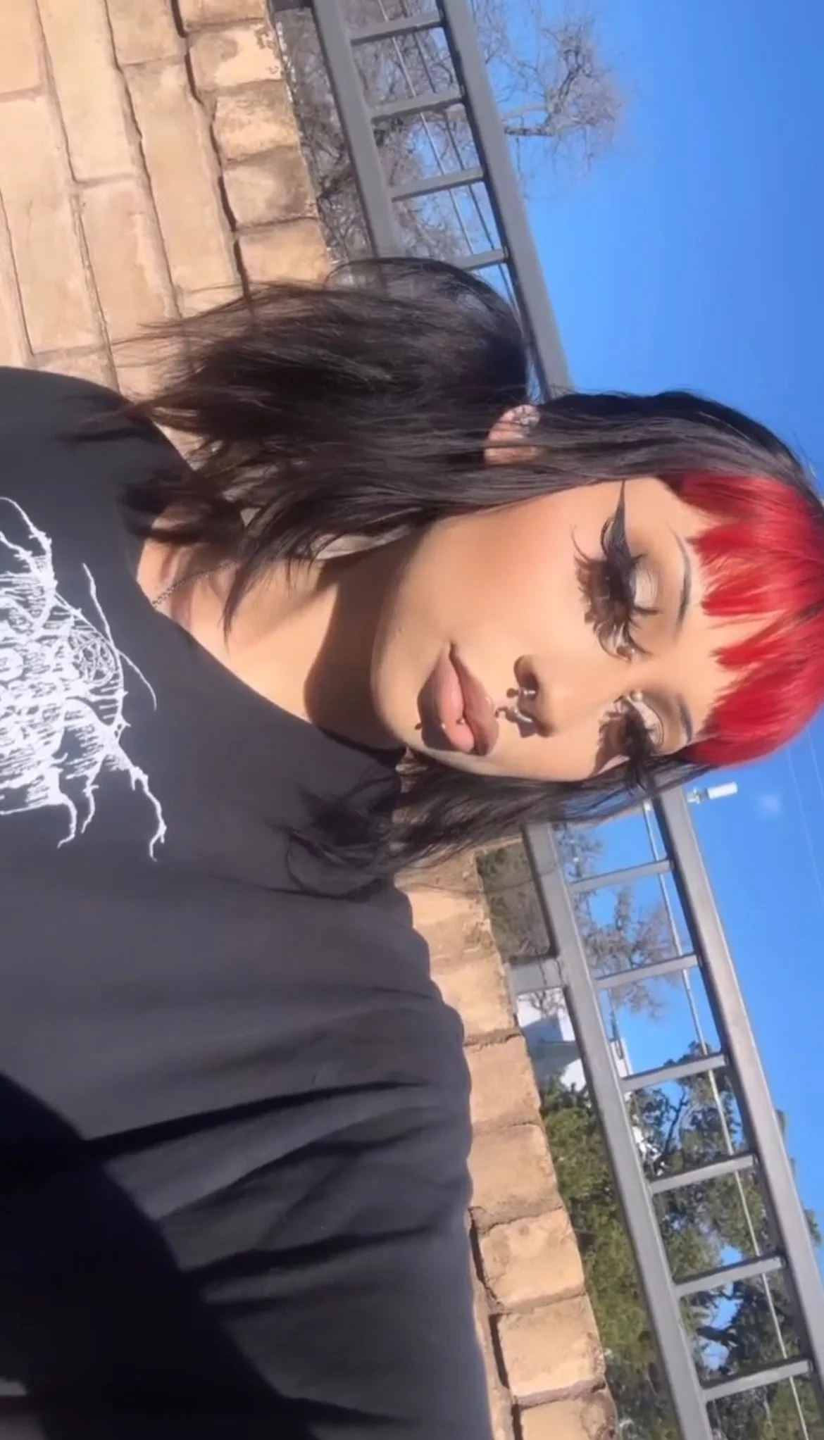 neutral goth glam winged liner makeup
