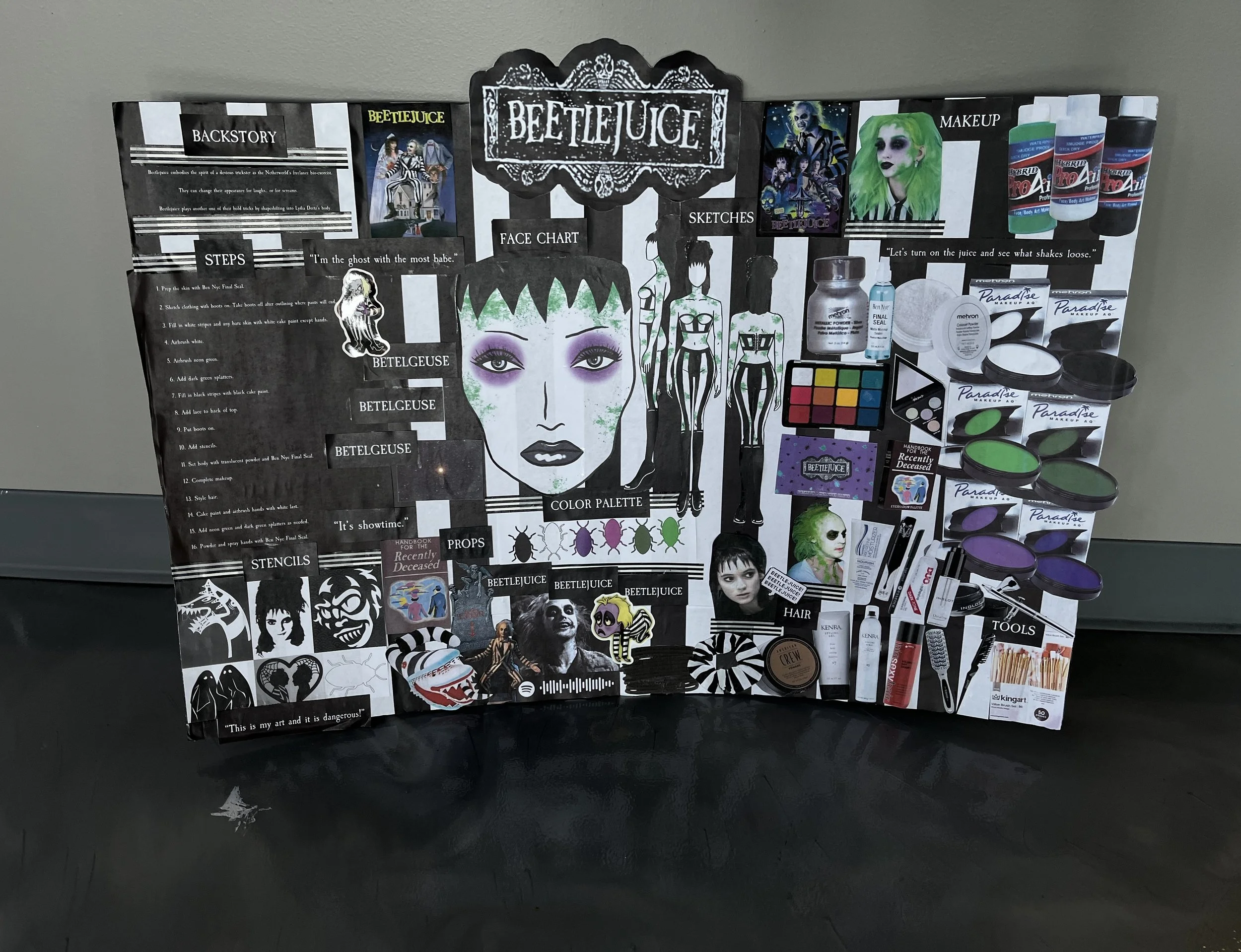 beetlejuice x lydia deetz body paint mood board