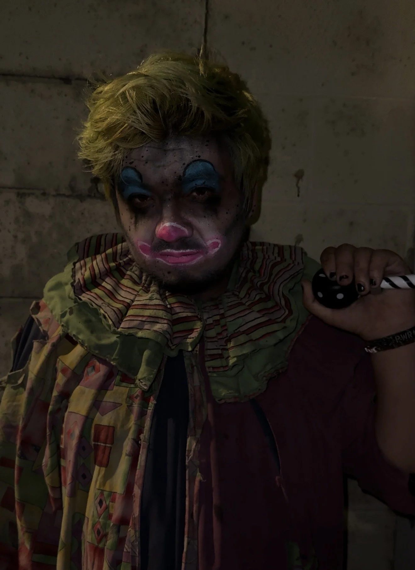 worn down clown airbrush makeup