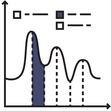Curve graph data icon