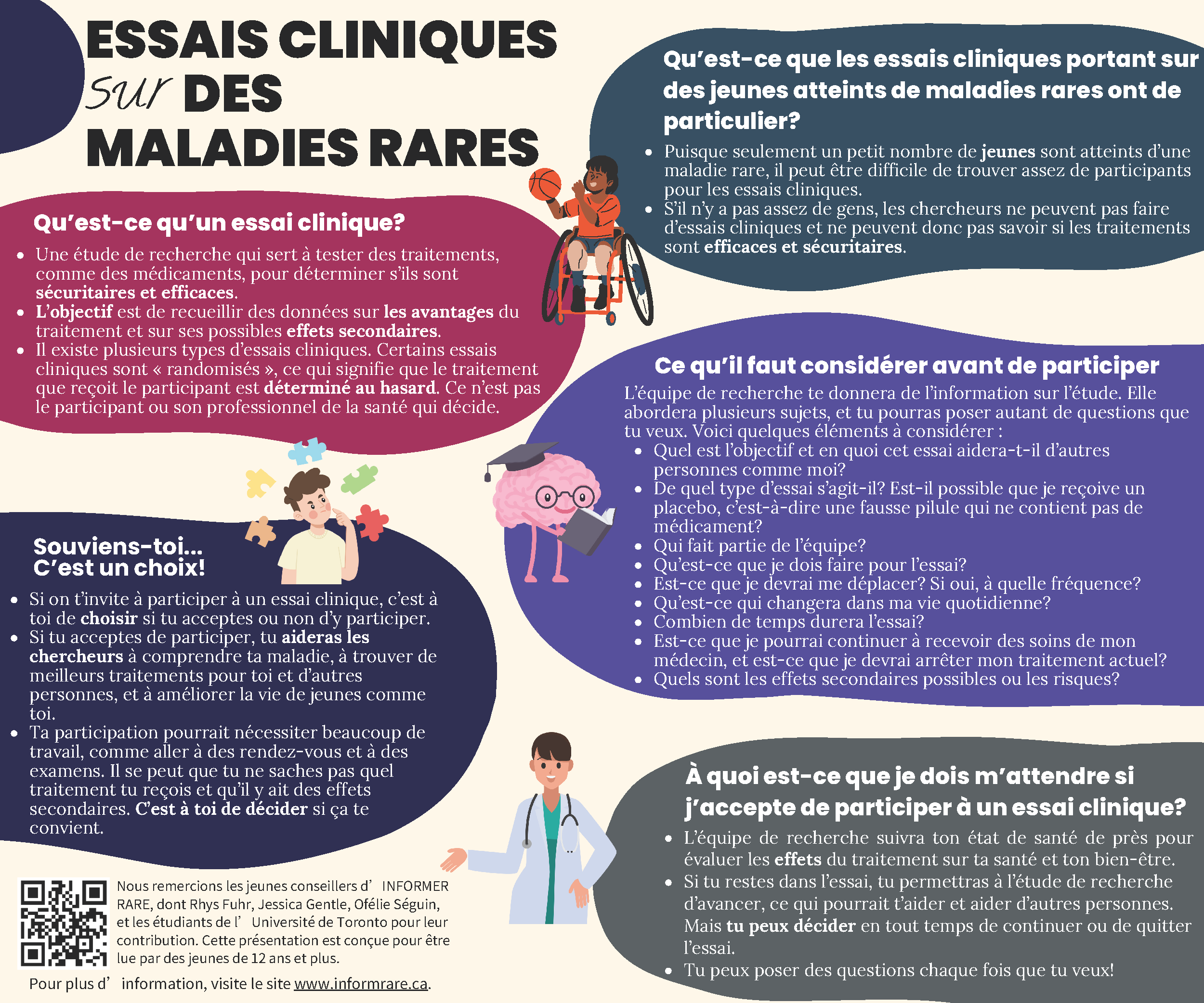 Vignette de l'infographie sur les essais cliniques sur les maladies rares pédiatriques en français