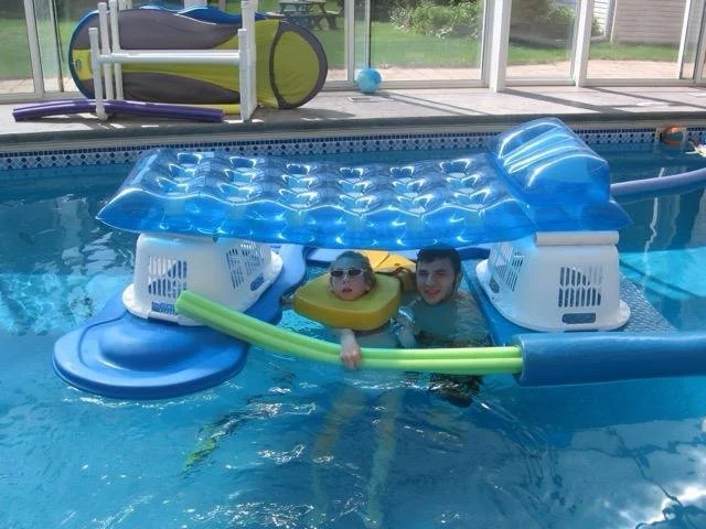 2010 building a pool fort with Brandon