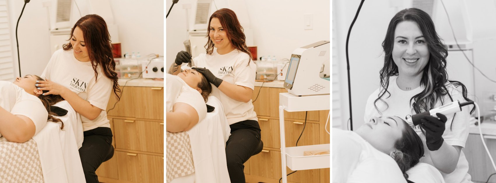M Spa esthetician performing a hair restoration scalp treatment in Rio Rancho NM