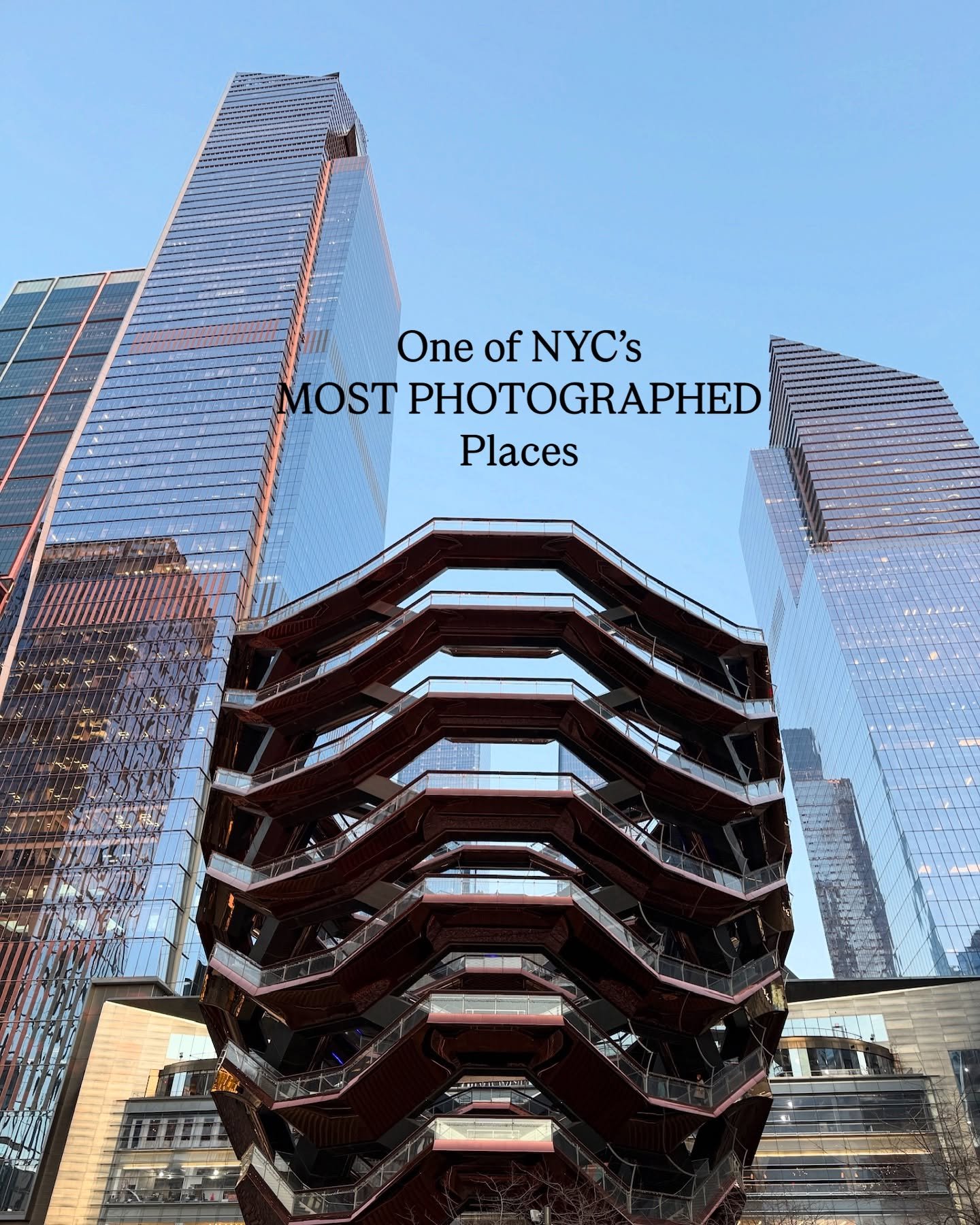 With 154 intricately interconnected staircases and 80 landings, the Vessel is one of New York City&rsquo;s most photographed structures. 

Whether you&rsquo;re shooting from below, catching reflections in the copper cladding, or standing inside looki