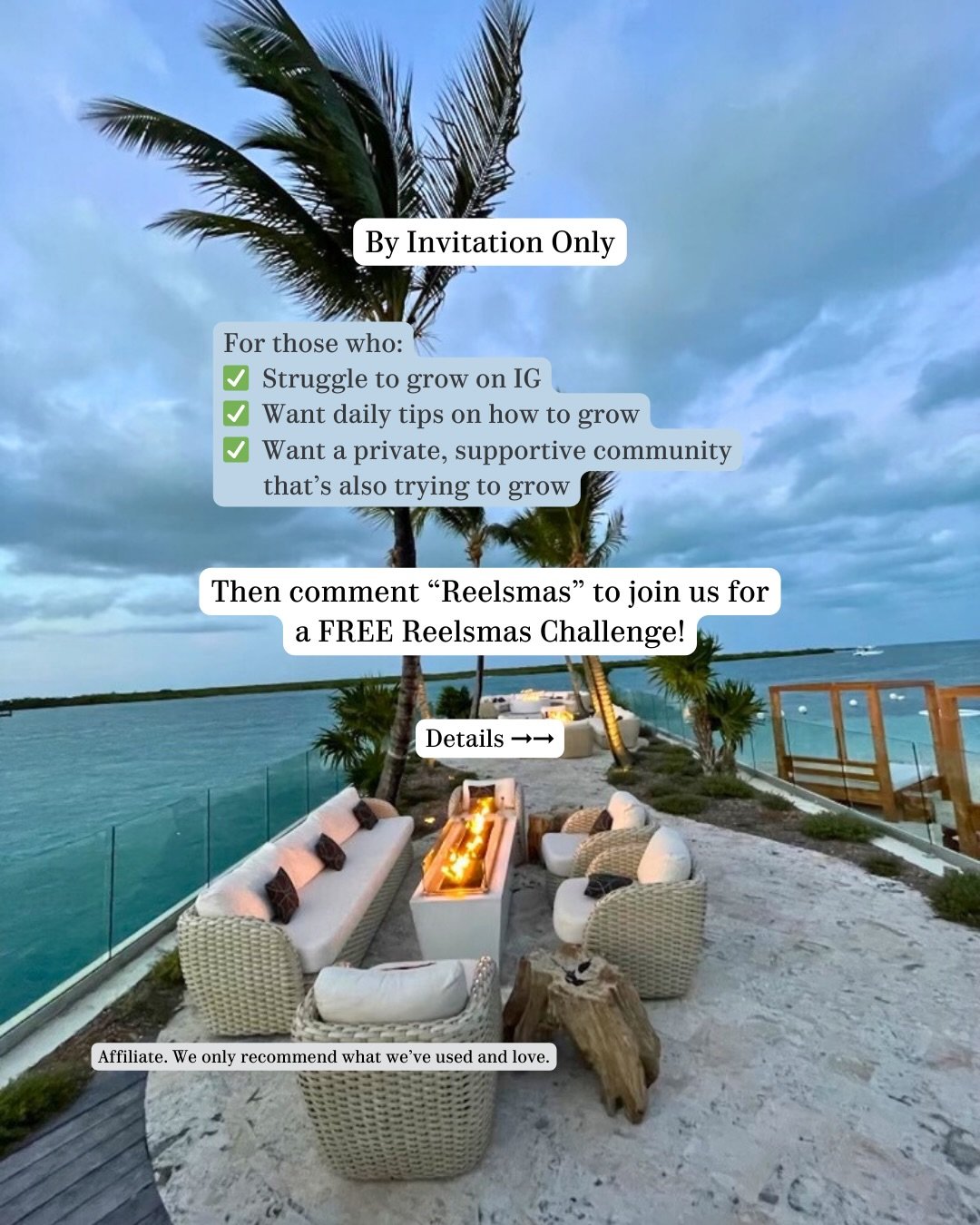 If you&rsquo;ve been wanting to grow on Instagram but feel like you&rsquo;re spinning your wheels&hellip; this is your sign. ✨

Reelsmas is a completely free, 12-day challenge designed to help you build consistency, learn what works, and get your con