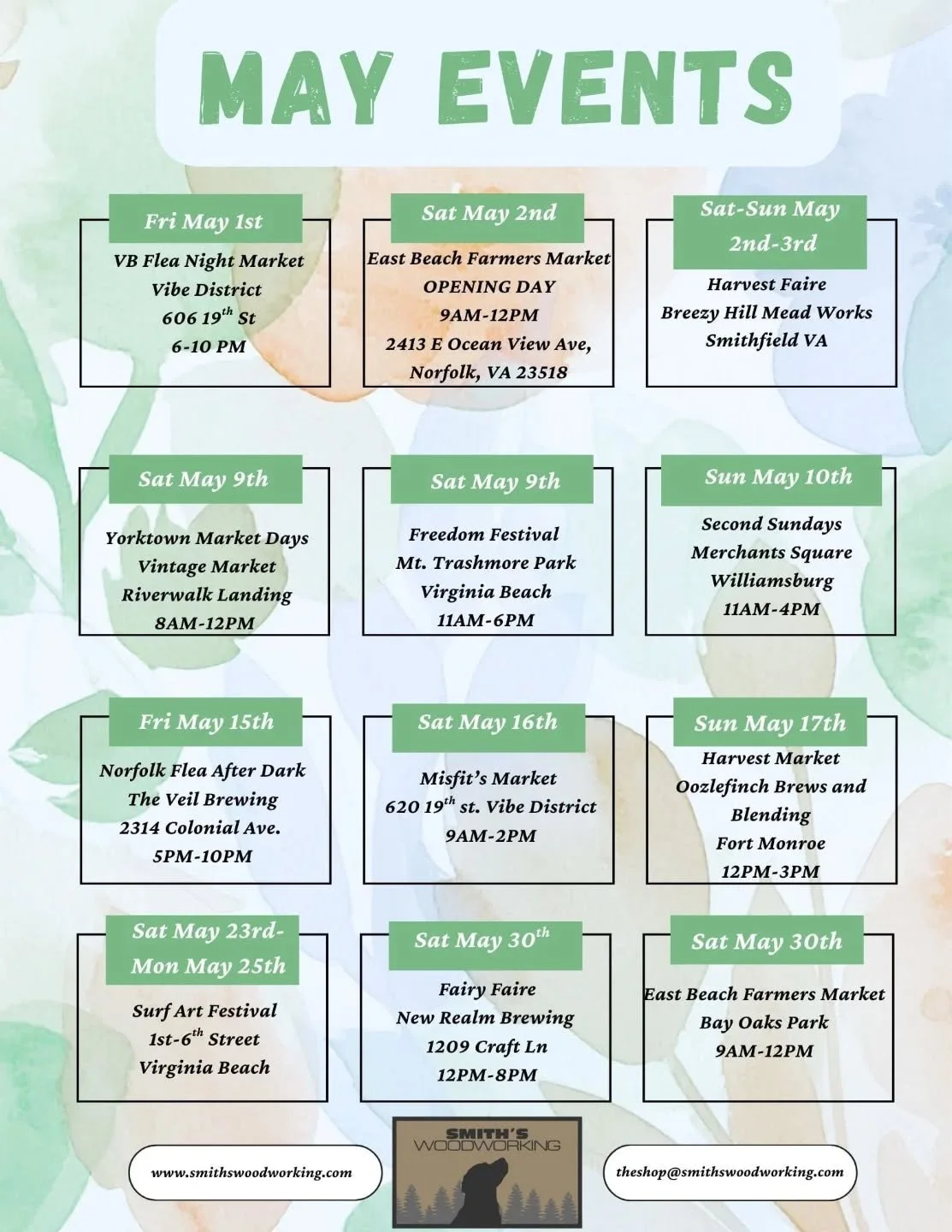 We have an awesome line up of shows for the month of May!! If you are ever interested in upgrading your cutting board from plastic to wood come out and find us?l!!
#cuttingboard #woodworking #schedule #smallbusiness #farmersmarket
