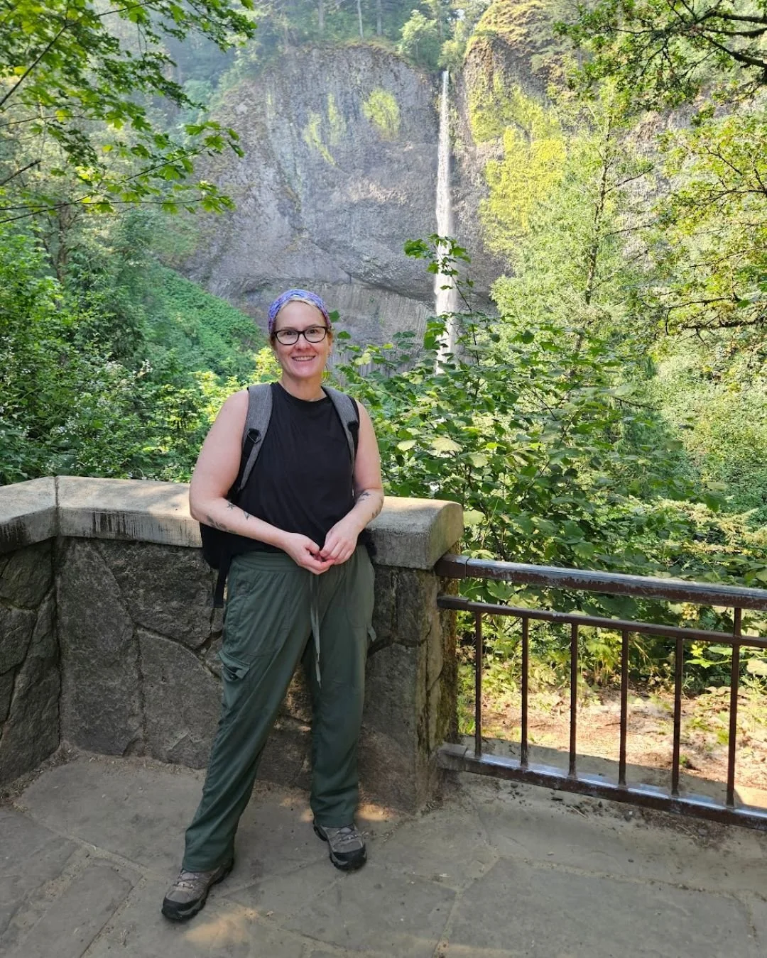 Allison with Waterfall