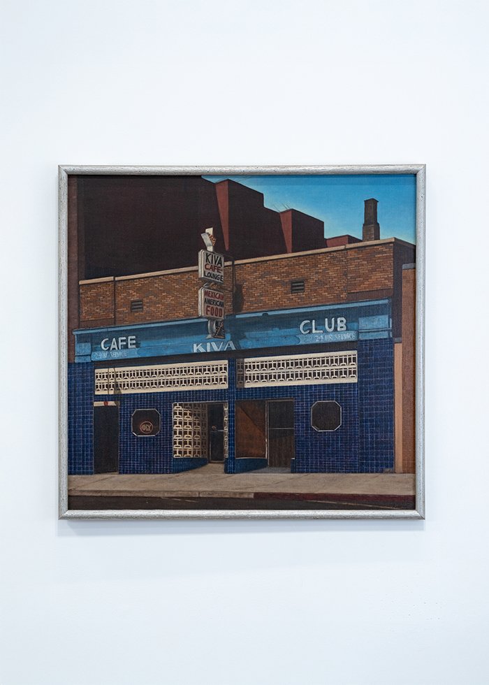 Kiva Cafe, Oil on linen, 28 x 29 inches, 1974