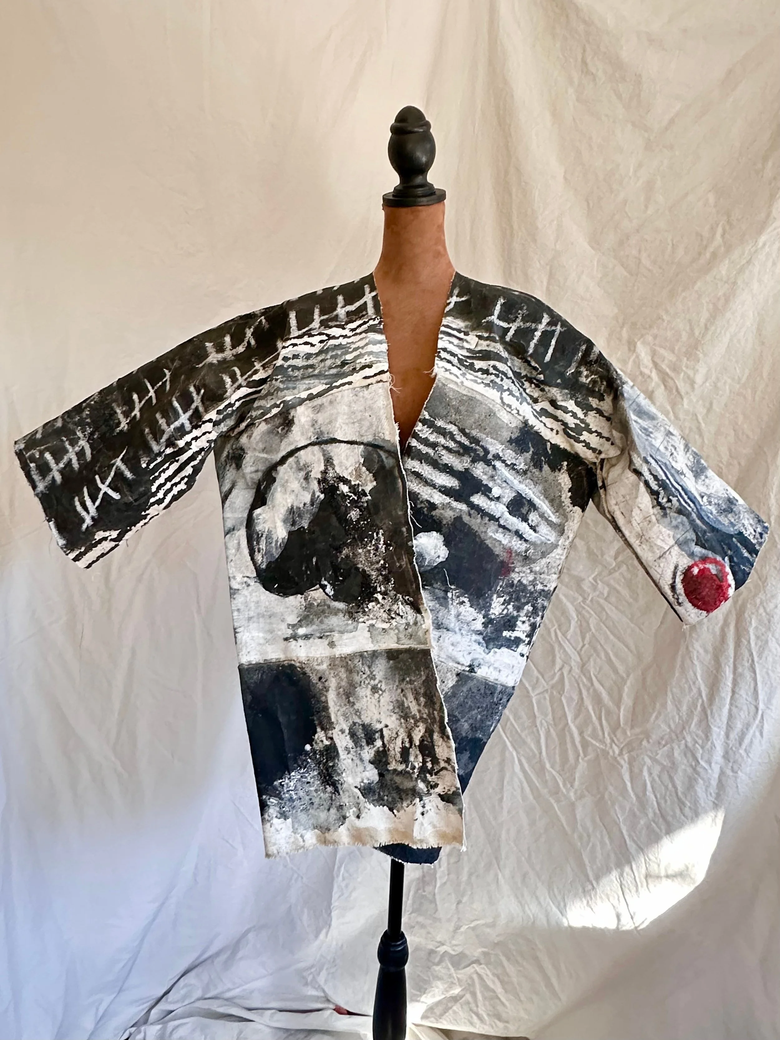 Wren Ross, Coat 1, Mixed media on canvas, 48 x 48 inches, 2026, $1500