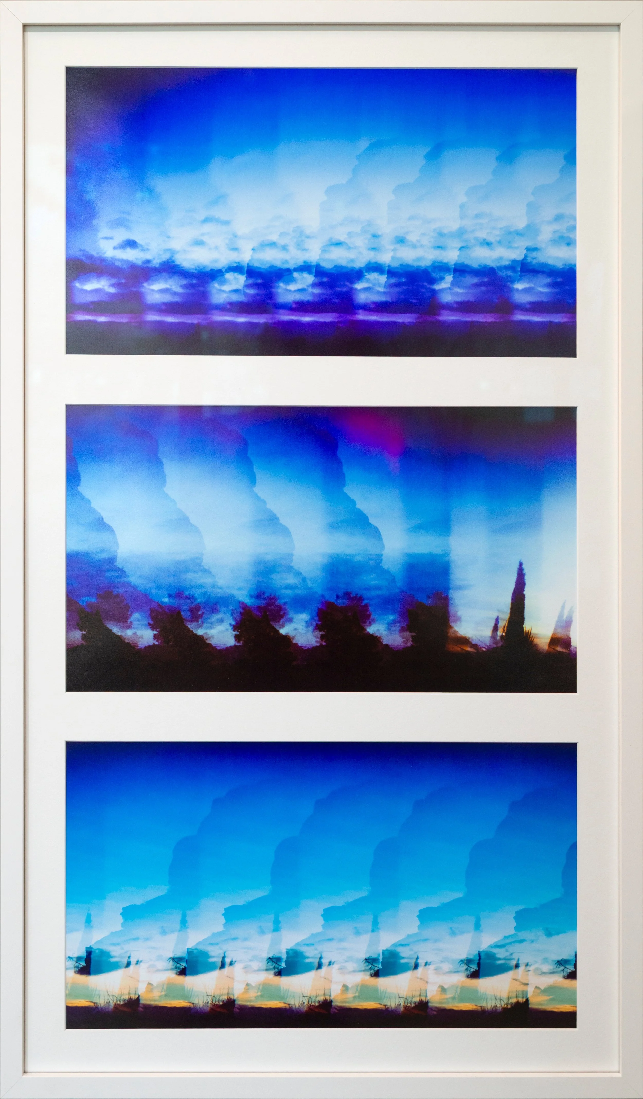 Peter Wiarda, dysthymia landscapes, Giclée prints of scanned & digitally altered film photography, 20.5 x 34.5 x 1.5 inches, 2025, $650