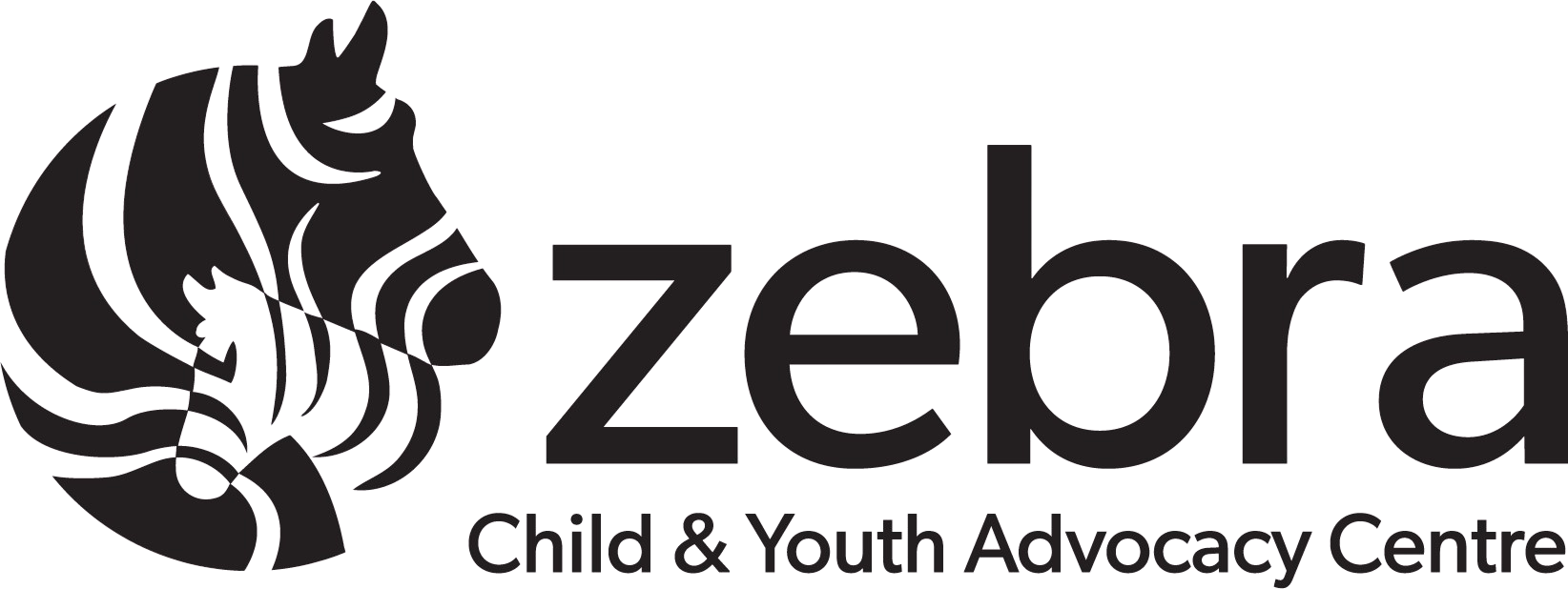 Logo of Zeba Child & Youth Advocacy Centre featuring a stylized zebra head and the words 'Zeba Child & Youth Advocacy Centre'.