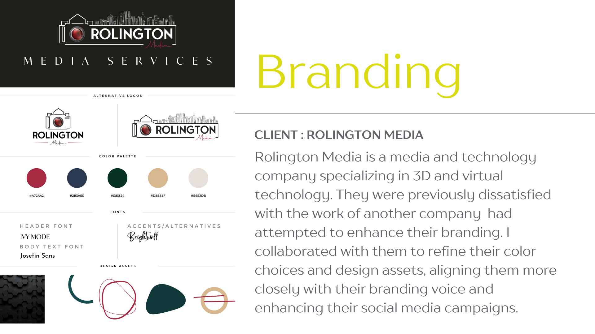 Branding for Rolington Media as a client