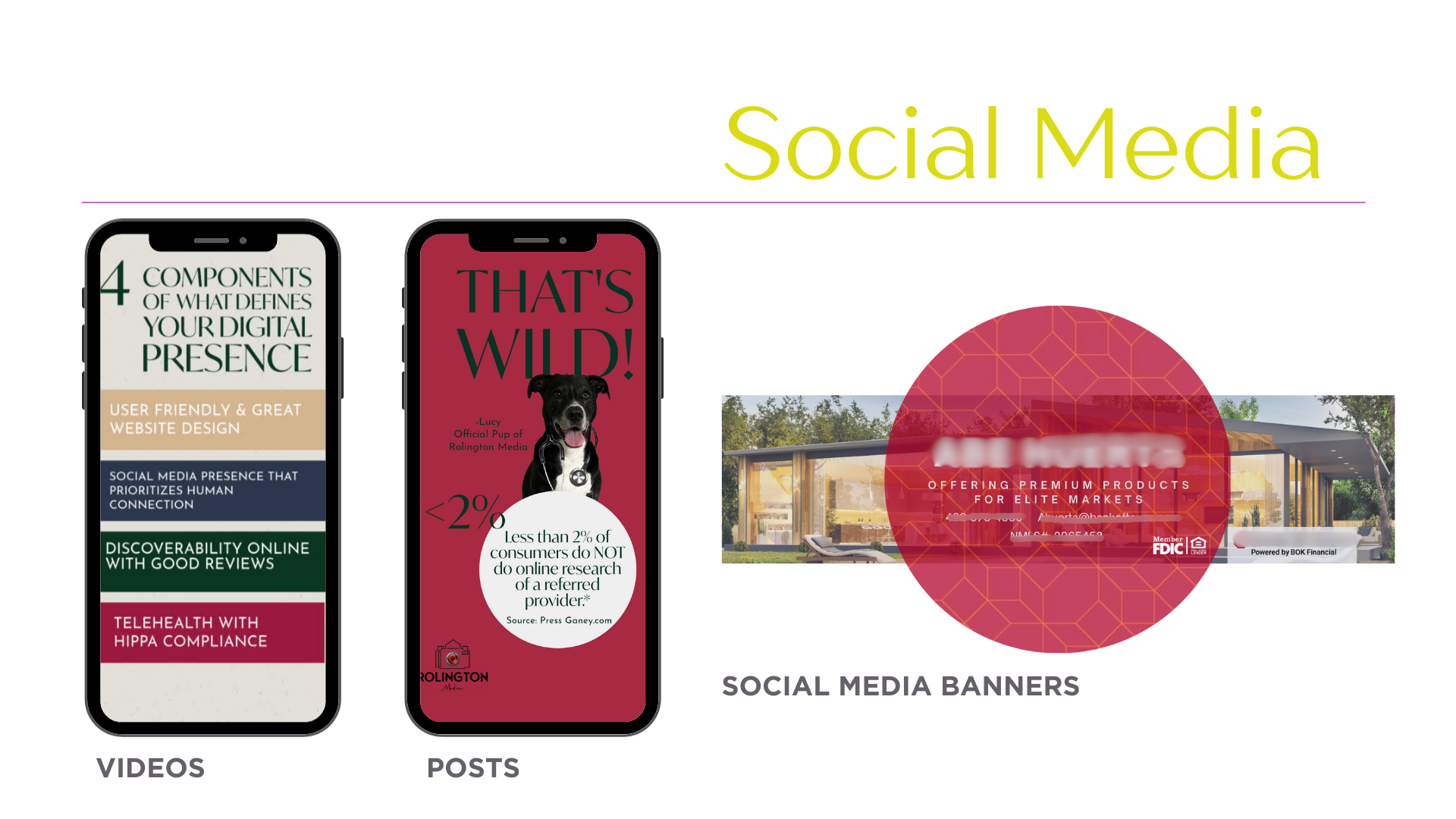 Social Media Banners, videos, and post design