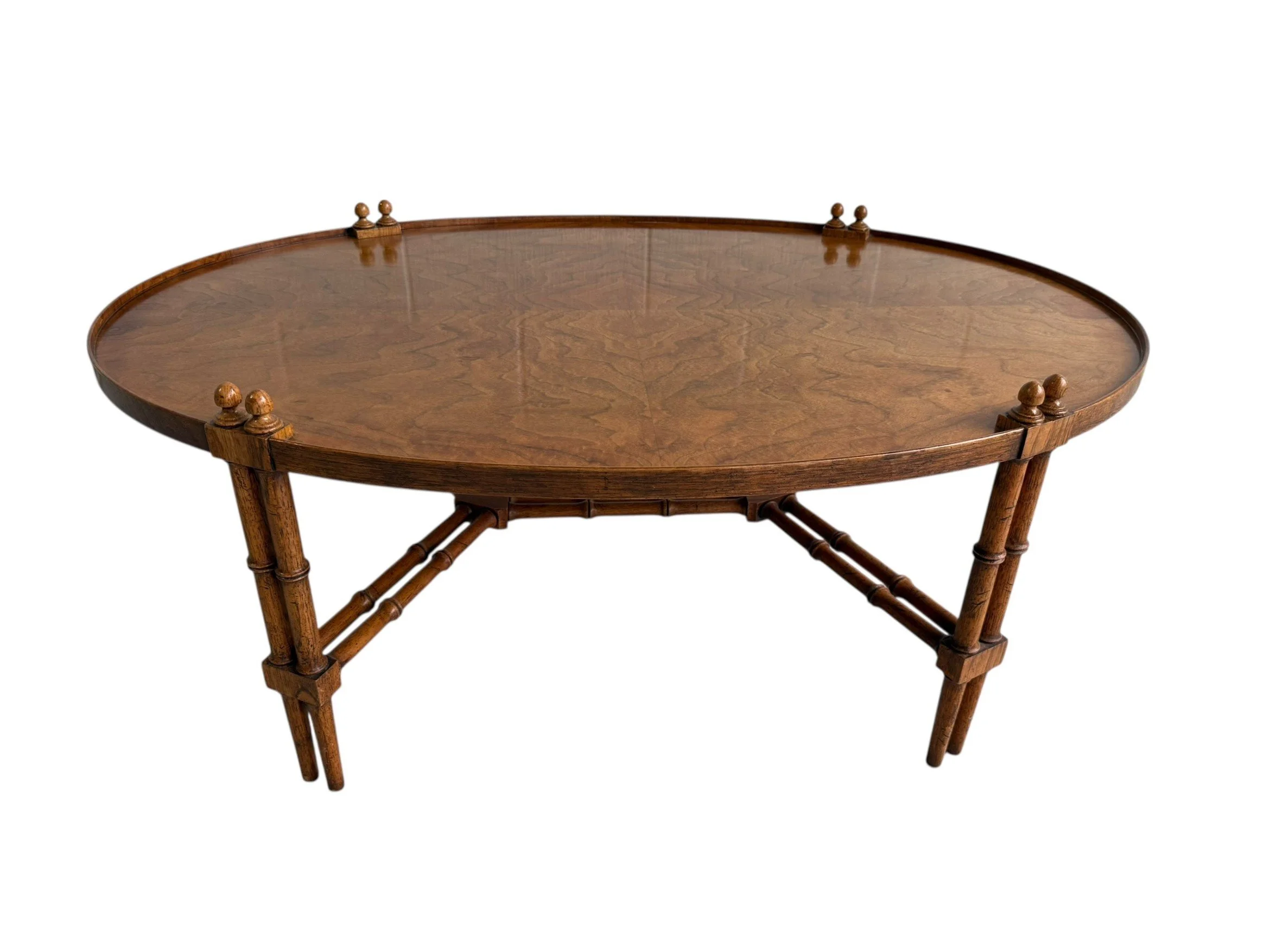 Faux Bamboo Oval Coffee Table