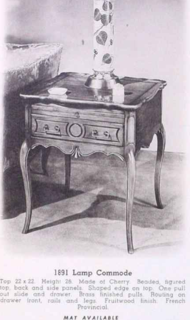 1891 Lamp Commode - Imperial - from 1952 Trade Catalog.png