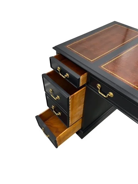 Blue desk Drawers open left pedestal.JPG