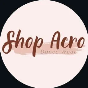 Logo for Shop Acro Dance Wear featuring cursive text.