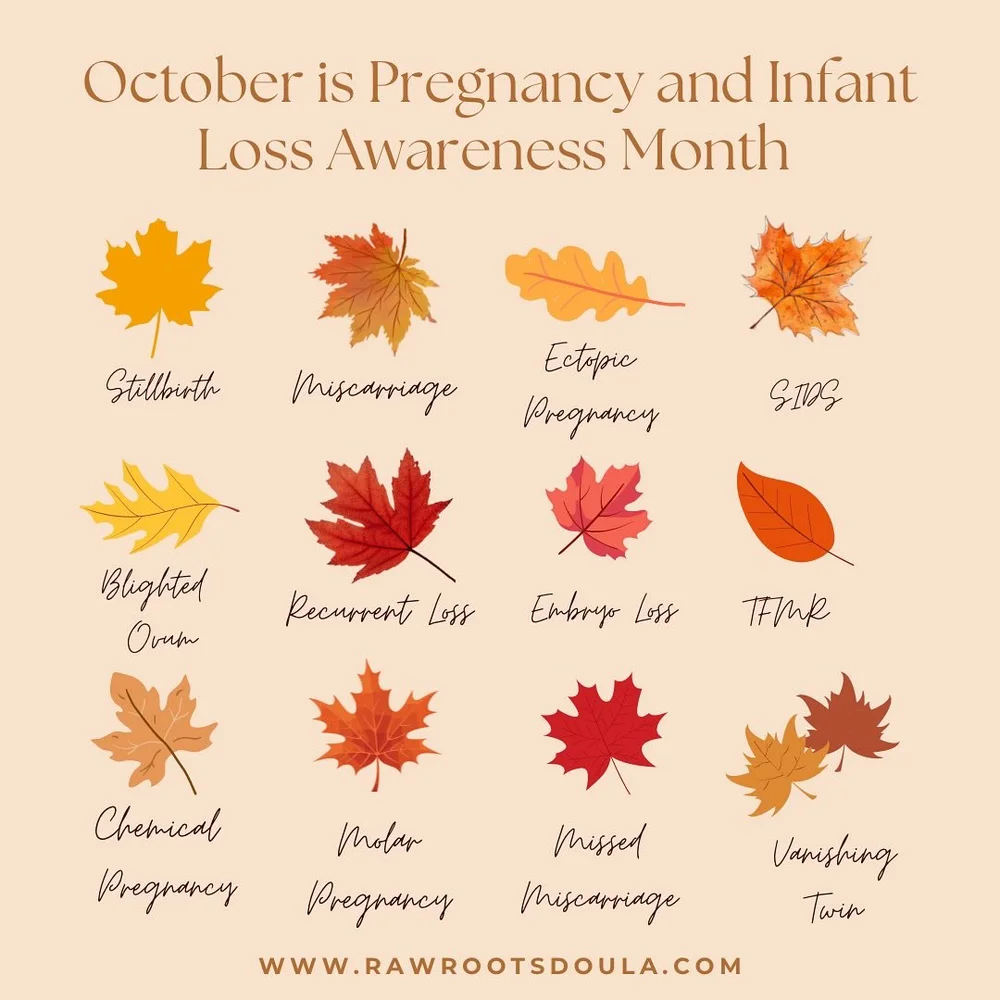 October is Pregnancy &amp; Infant Loss Awareness Month. 

1 in 4 Pregnancies end in loss. 

No matter what type of loss you experienced it is okay if you feel sad, upset or even angry. You are allowed to grieve the loss of your baby and the life you 