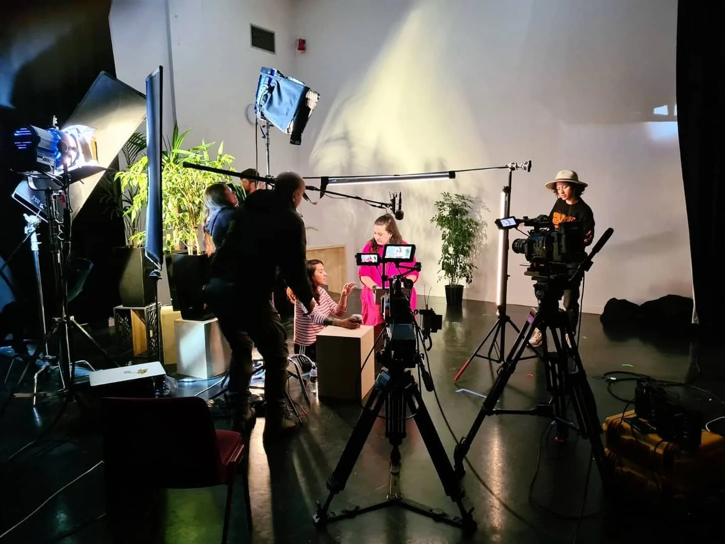 Vanessa filming Ngā Hua Toi