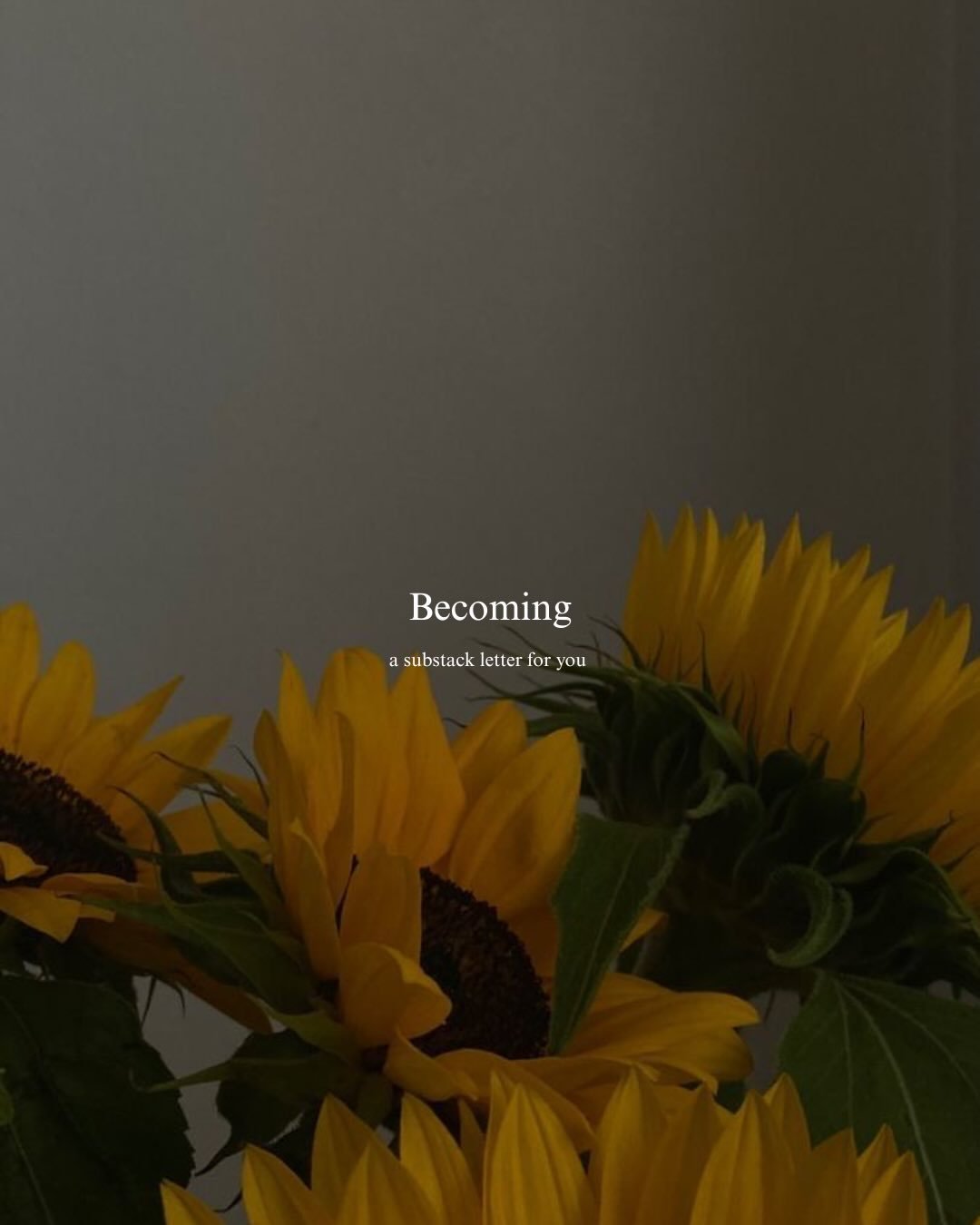 hey friends! 😊

introducing my new substack publication &lsquo;becoming&rsquo; , a letter to you about my reflections and relegations on living and learning, covering growth, healing, change and self care. 

whether you need words of encouragement, 